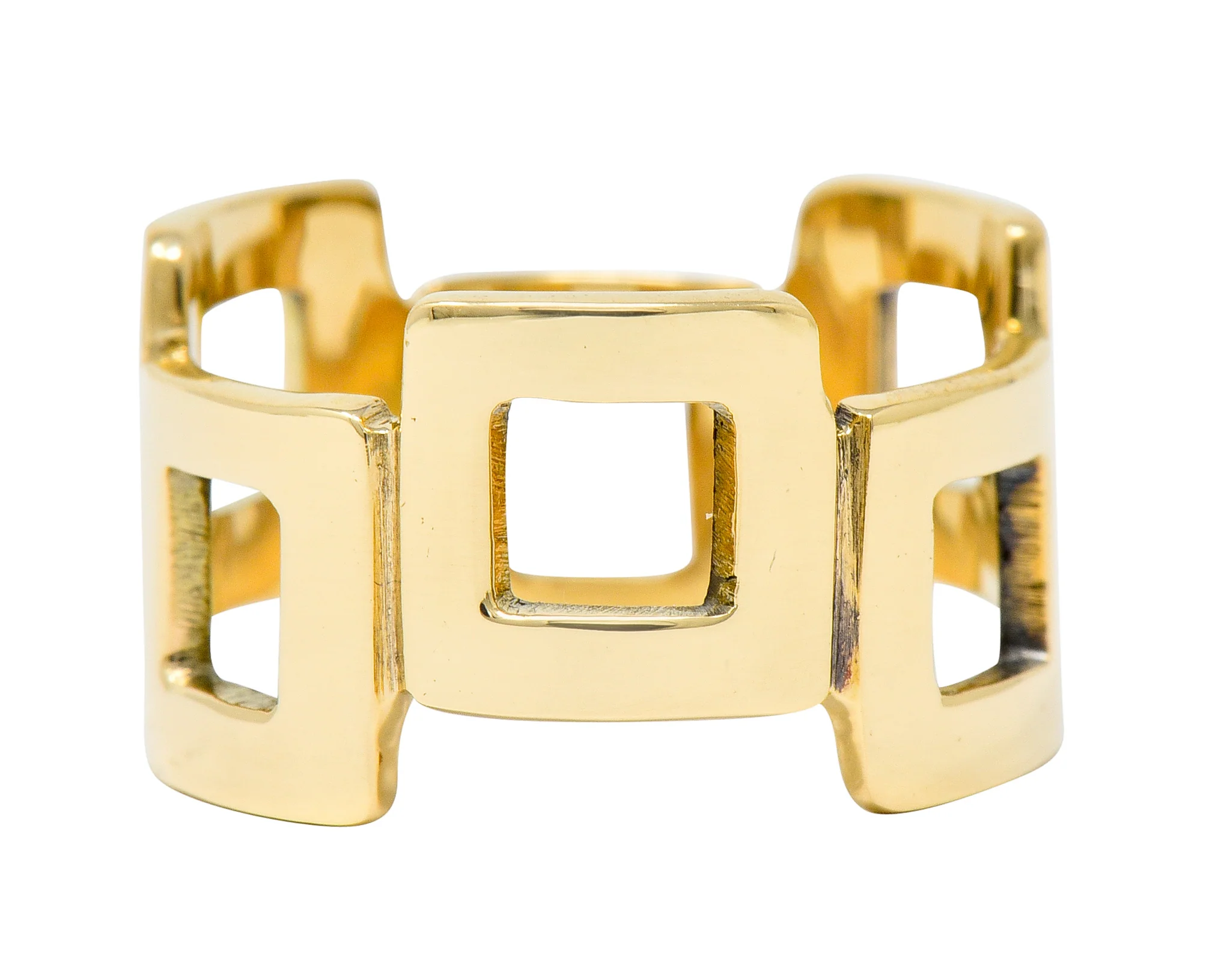 Jules Brenner Modernist 14 Karat Gold Fashionable Cushion Band Ring - Image 4