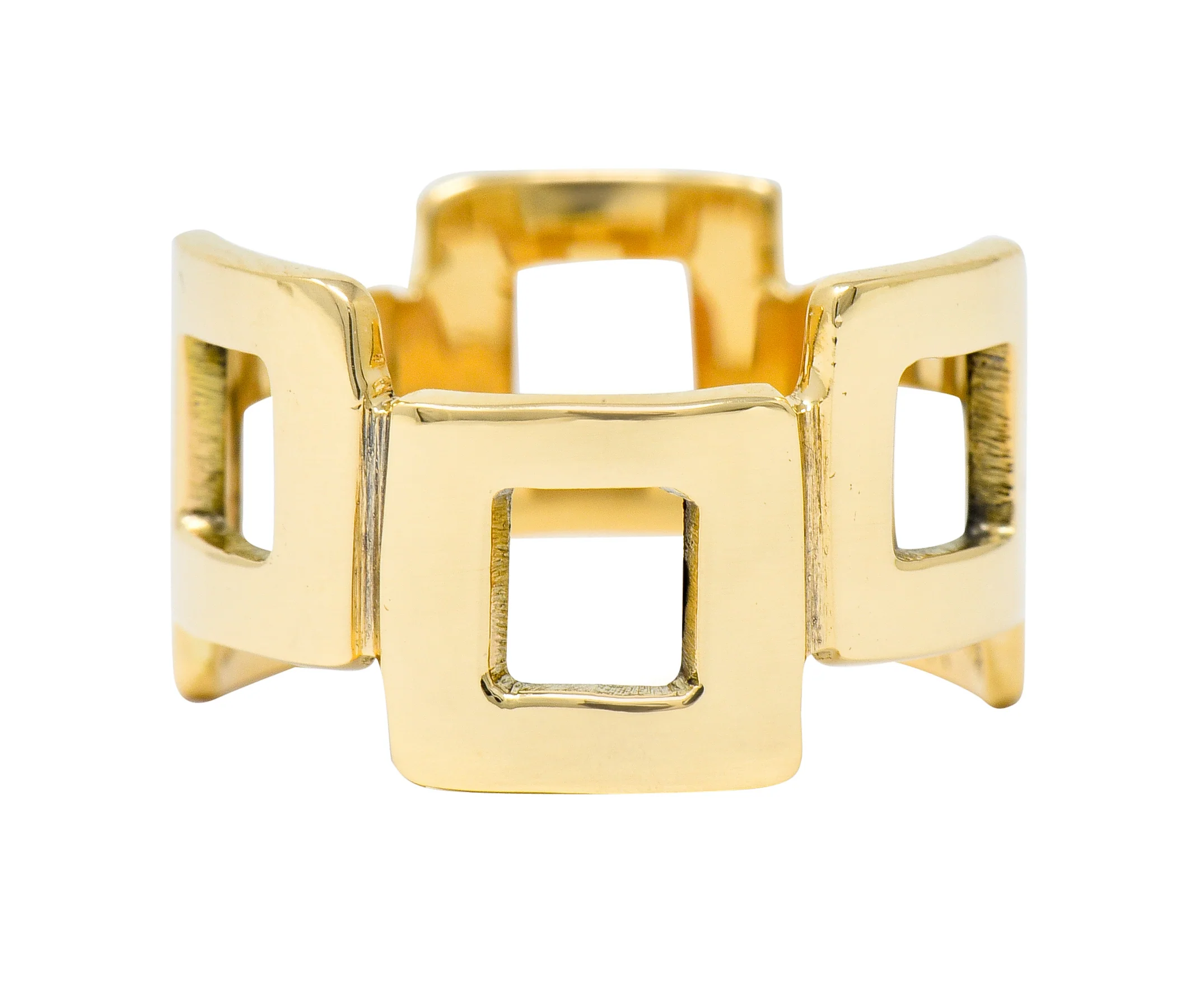 Jules Brenner Modernist 14 Karat Gold Fashionable Cushion Band Ring - Image 6