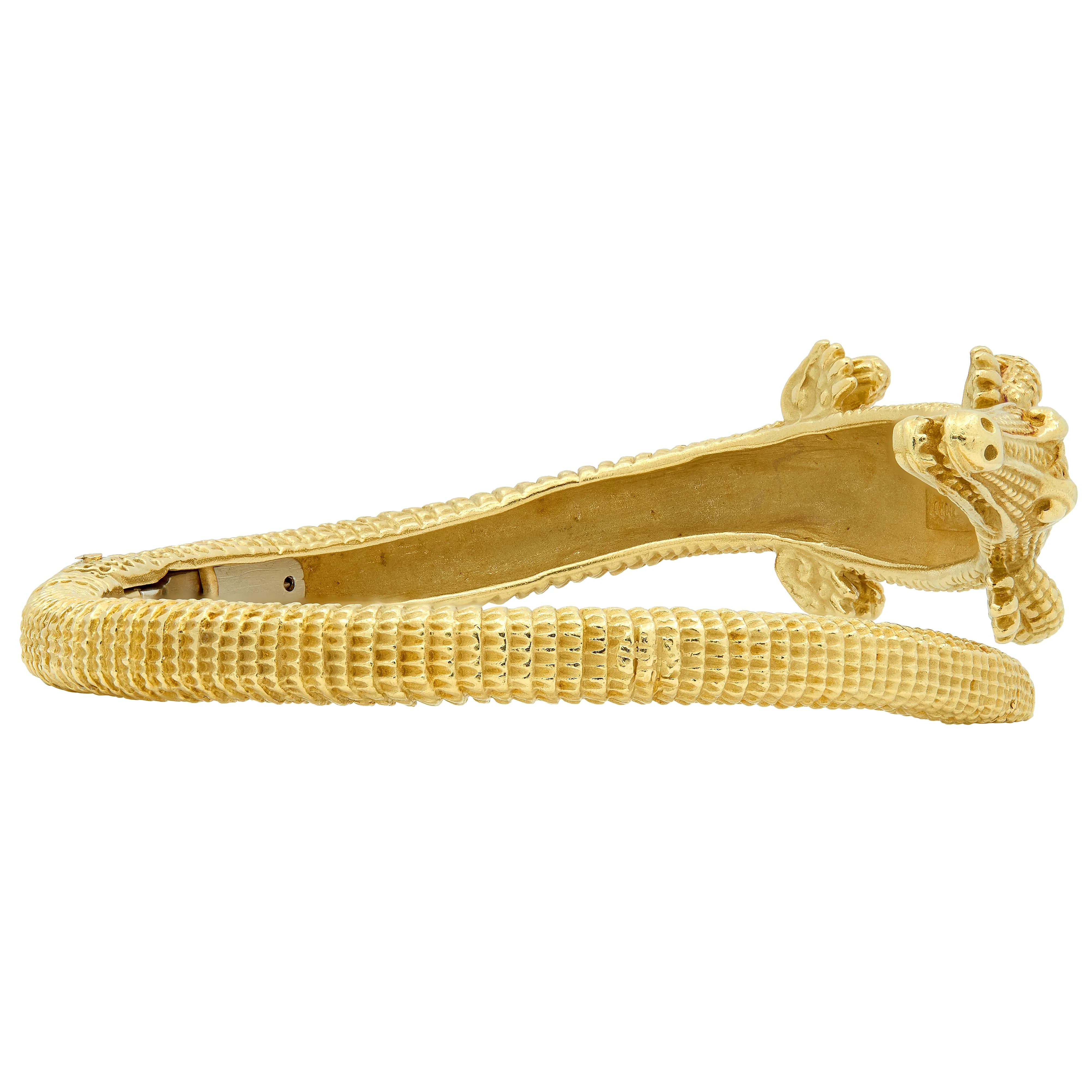 Kieselstein-Cord 2000 18 Karat Yellow Gold Alligator Bypass Cuff Bracelet - Image 3