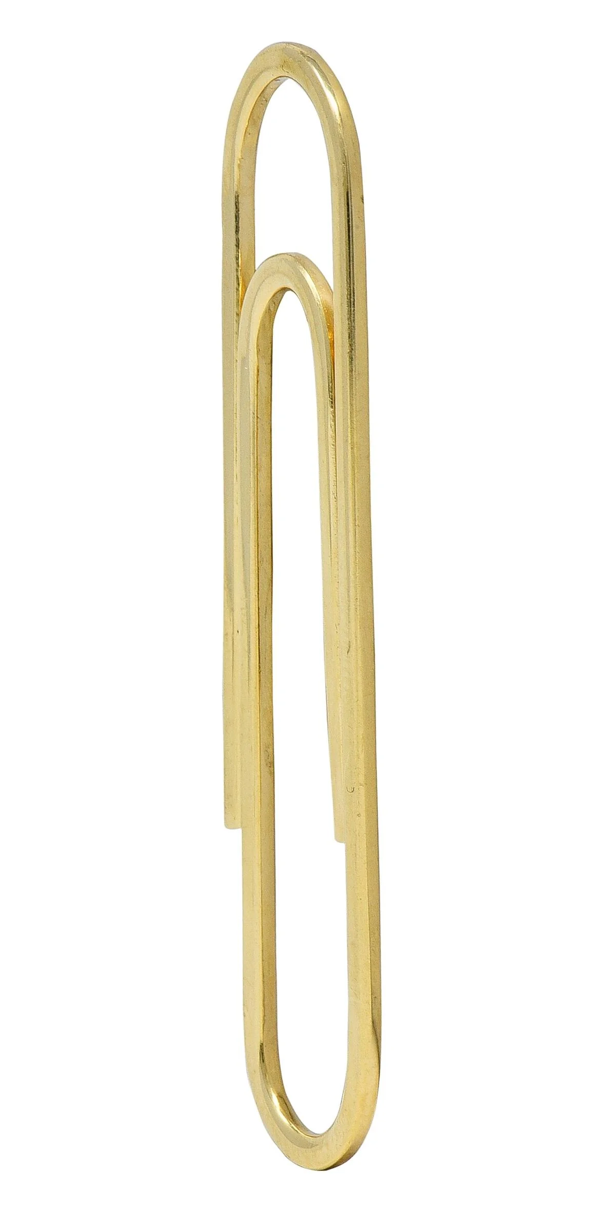 Kitsinian 1980's 14 Karat Yellow Gold Vintage Large Paperclip Pendant - Image 2