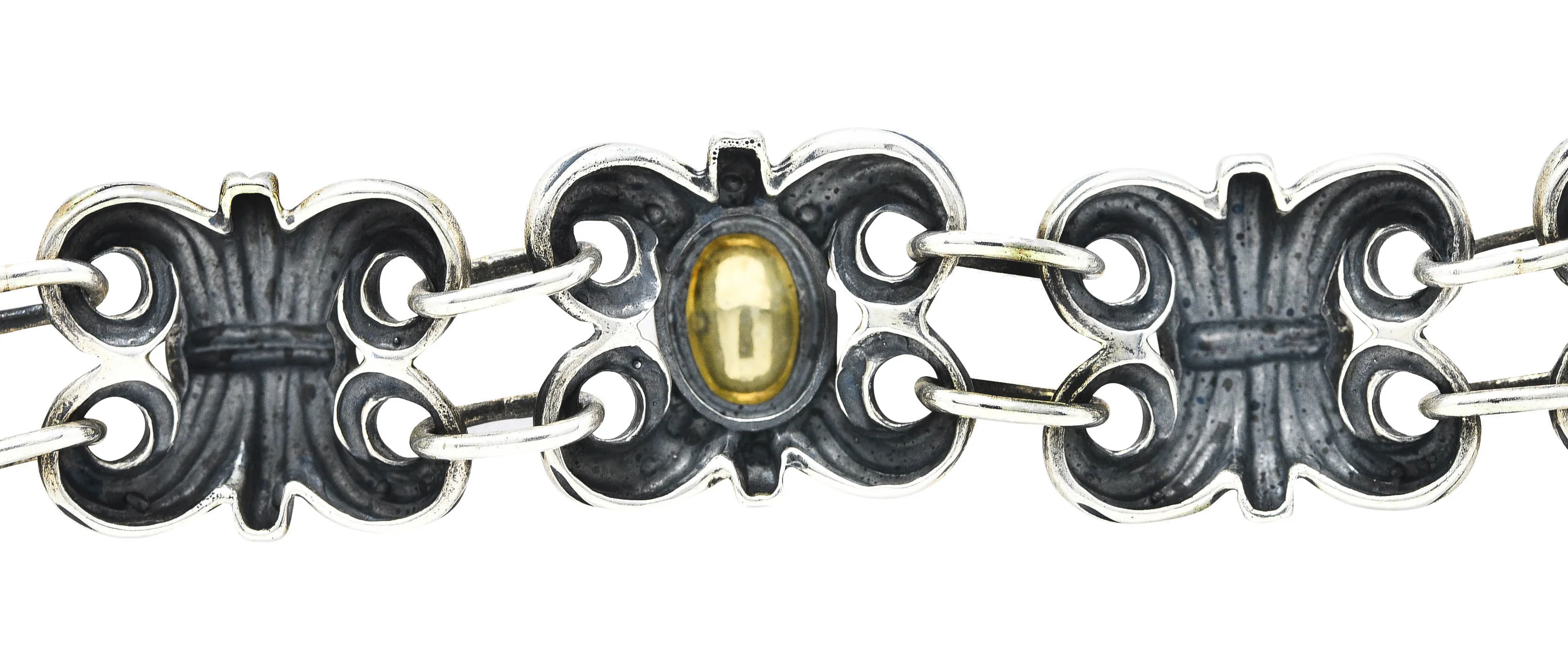 Lagos 18 Karat Gold Sterling Silver Wheat Link Bracelet - Image 9