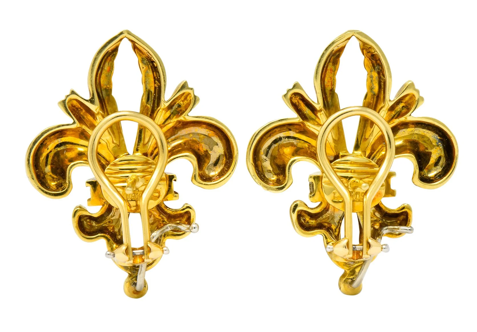 Lagos 1990's Vintage Diamond 18 Karat Gold Fleur-De-Lis Earrings - Image 8