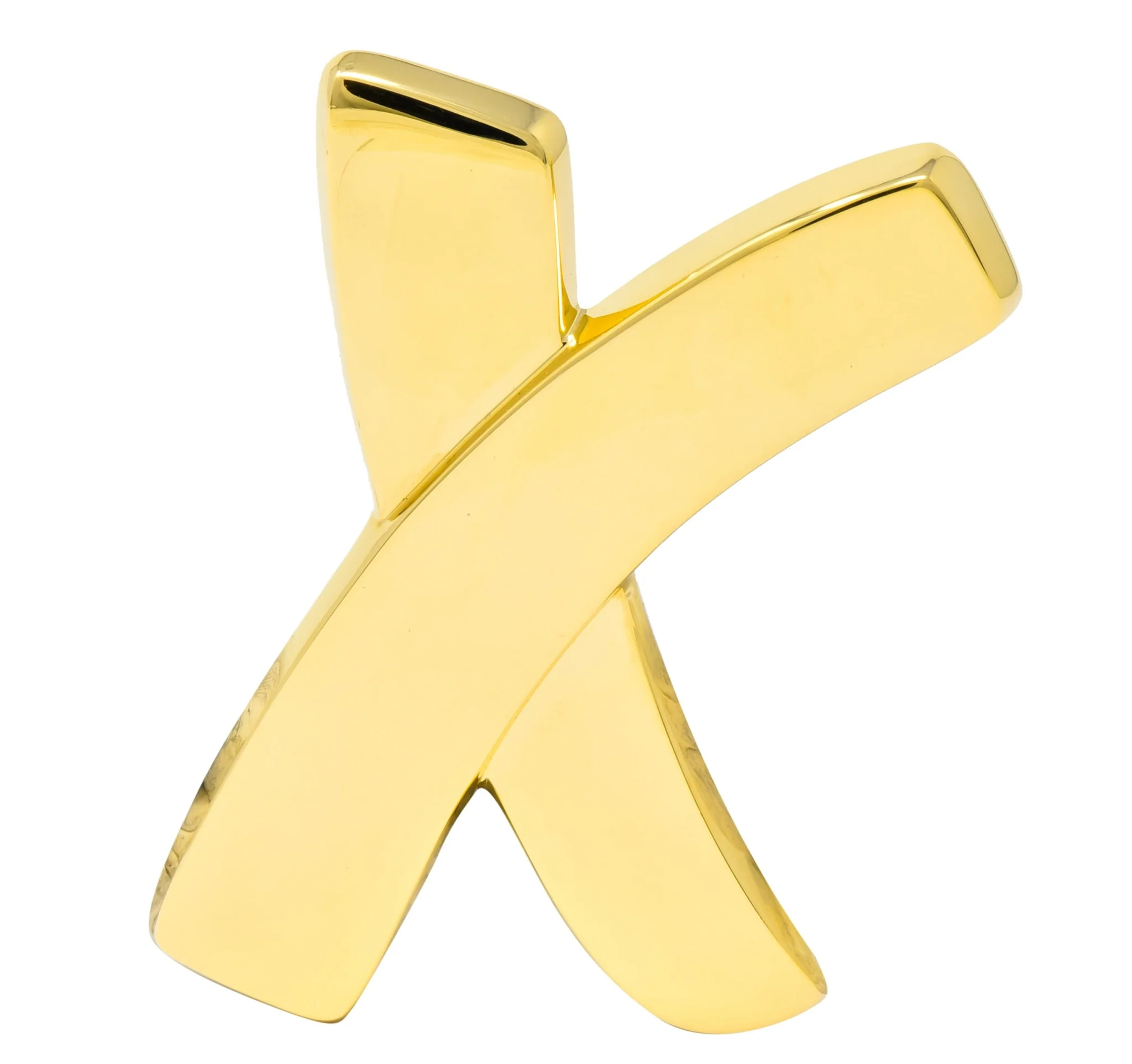 Large 1980's Paloma Picasso Tiffany & Co. 18 Karat Gold Graffiti X Brooch