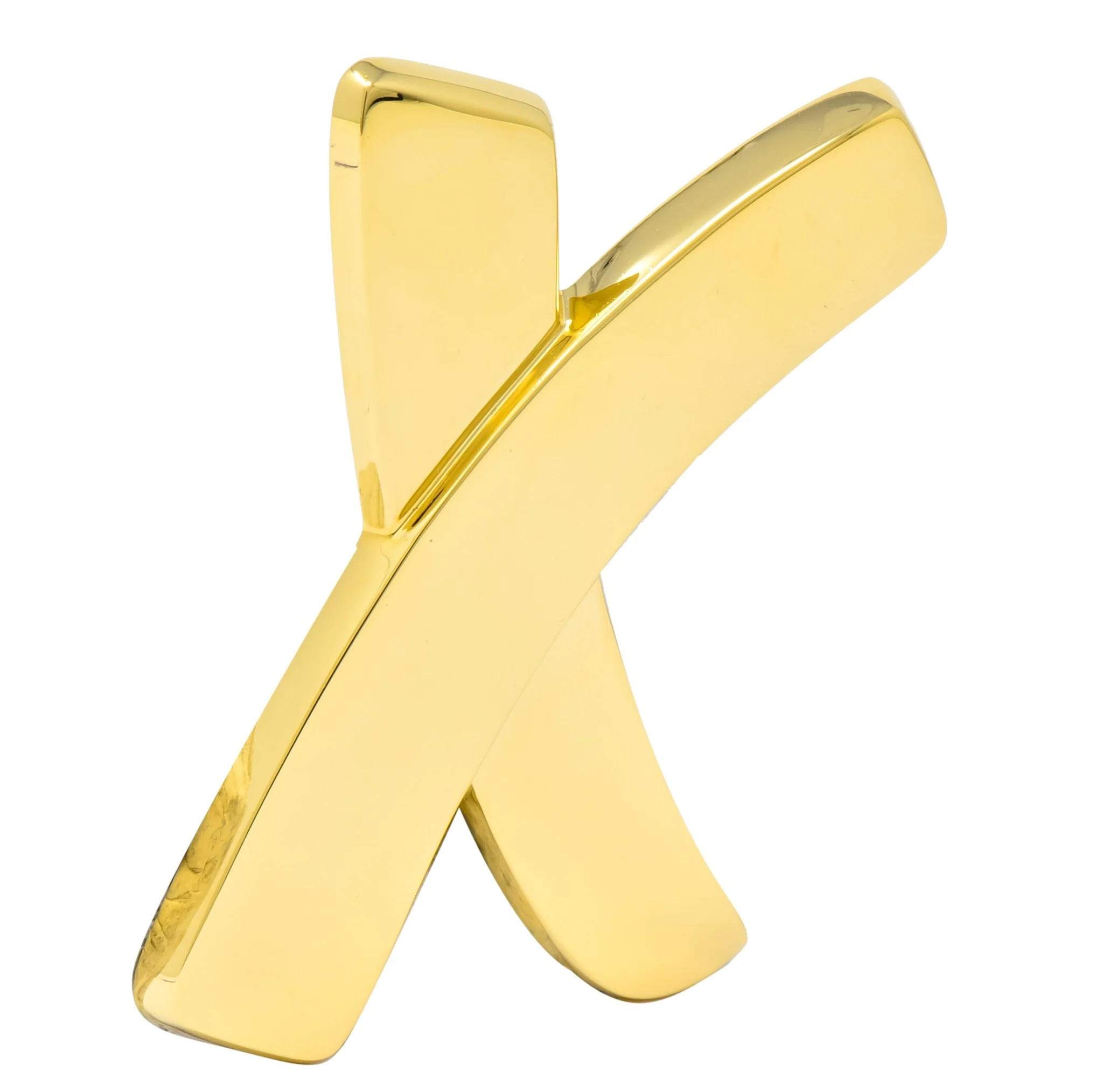 Large 1980's Paloma Picasso Tiffany & Co. 18 Karat Gold Graffiti X Brooch - Image 3