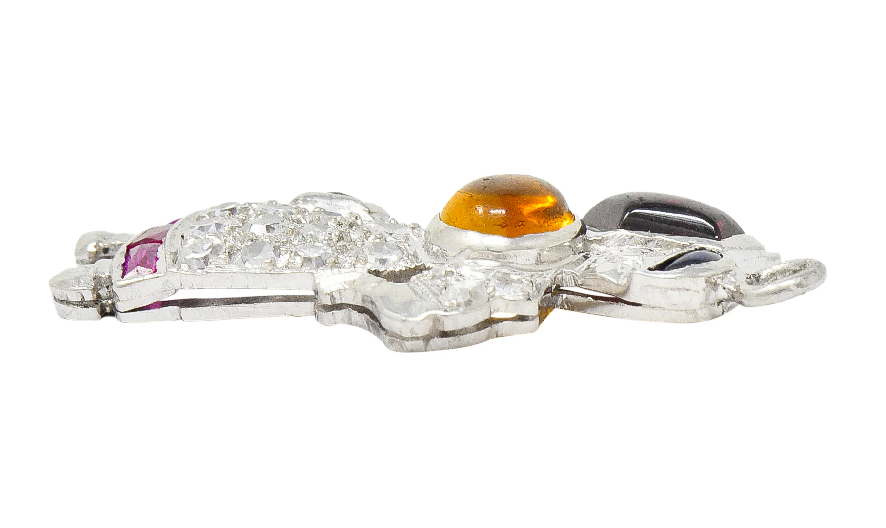 Large Art Deco Diamond Multi-Gem Platinum Woman Carrying Water Charm - Image 6