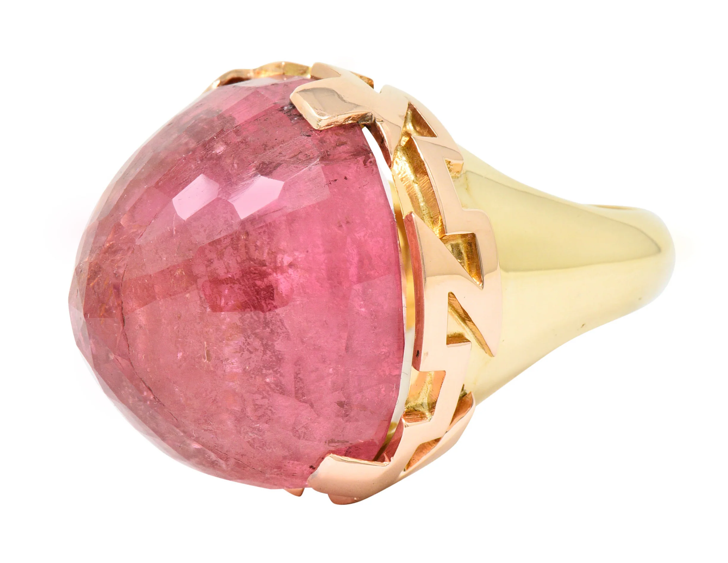 Large SeidenGang Pink Tourmaline 14 Karat Gold Cocktail Ring - Image 7