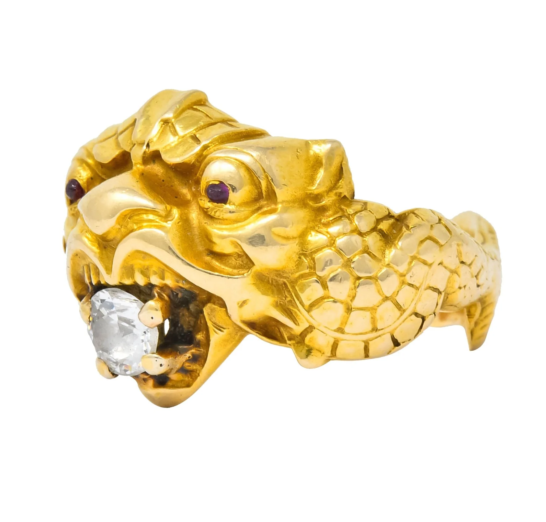 Larter & Sons Art Nouveau Diamond 14 Karat Gold Sea Creature Ring Circa 1890 - Image 6