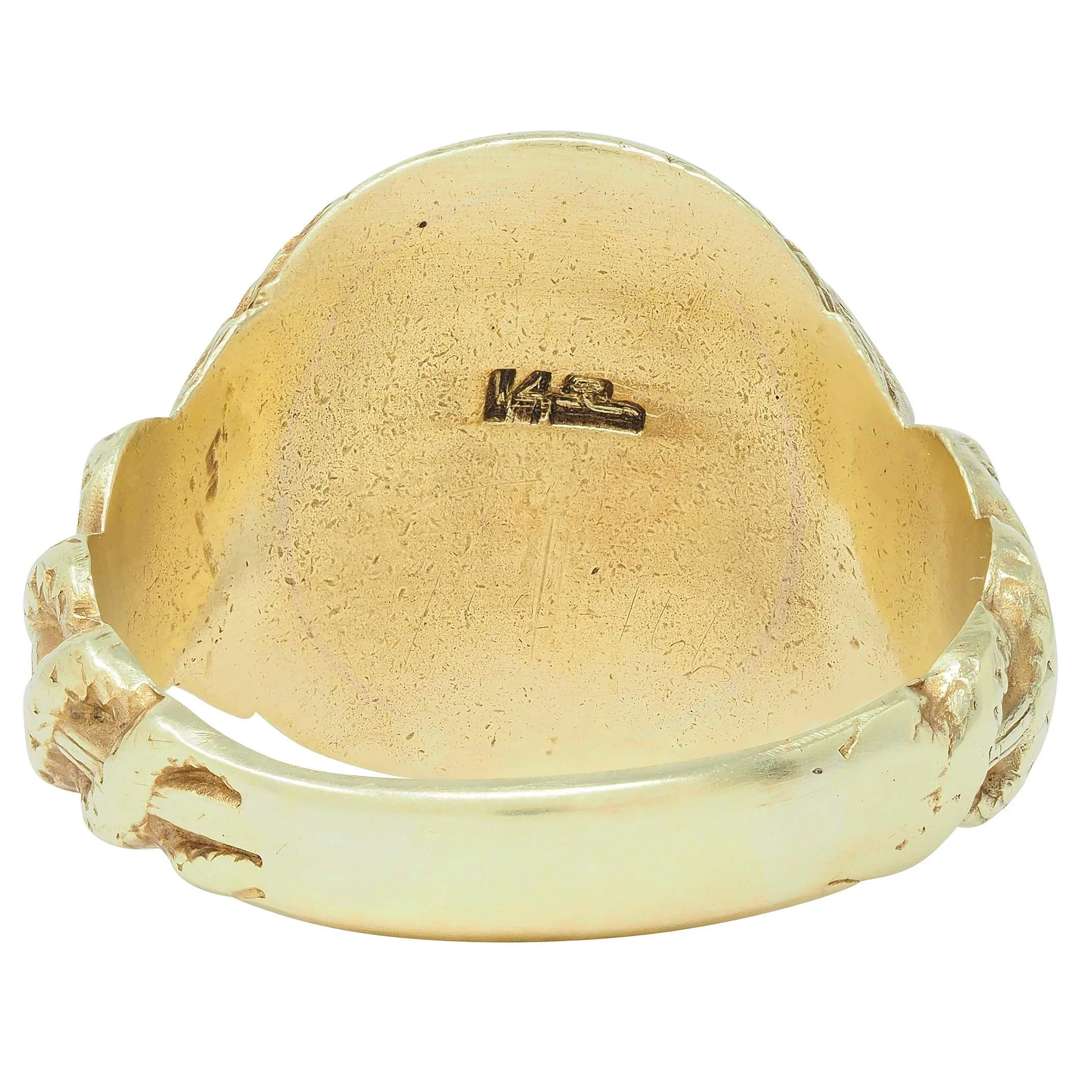 Larter & Sons Victorian 14 Karat Gold DuPont Crest Intaglio Antique Signet Ring - Image 5