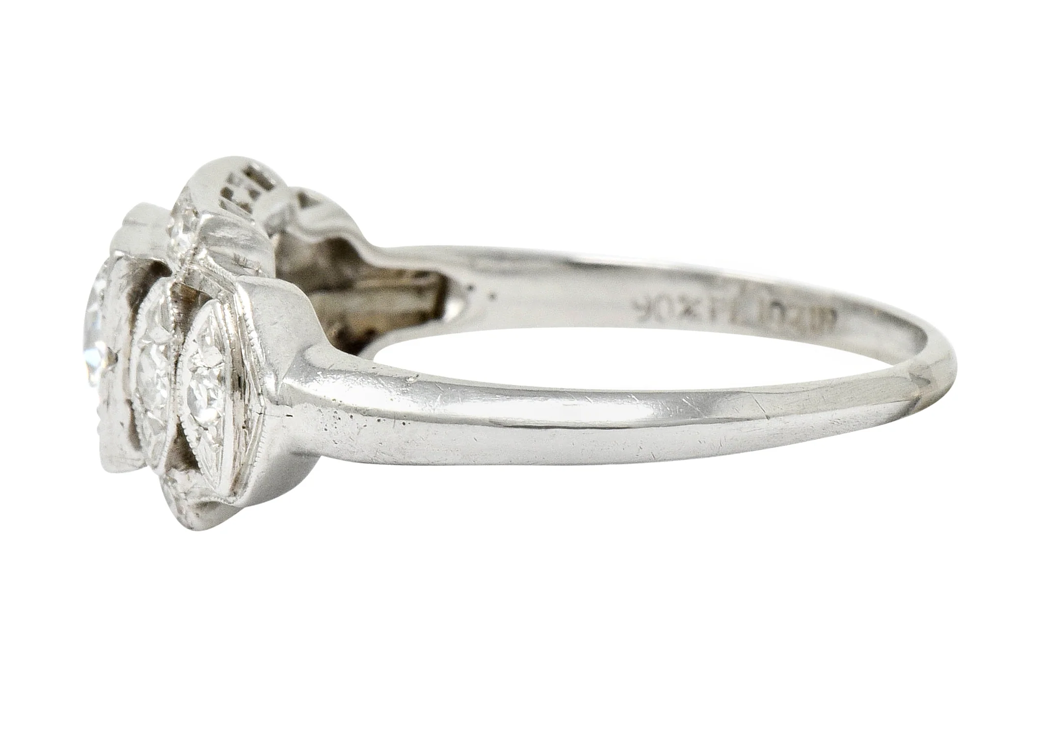 Late Art Deco 0.72 CTW Diamond Platinum Engagement Ring - Image 5