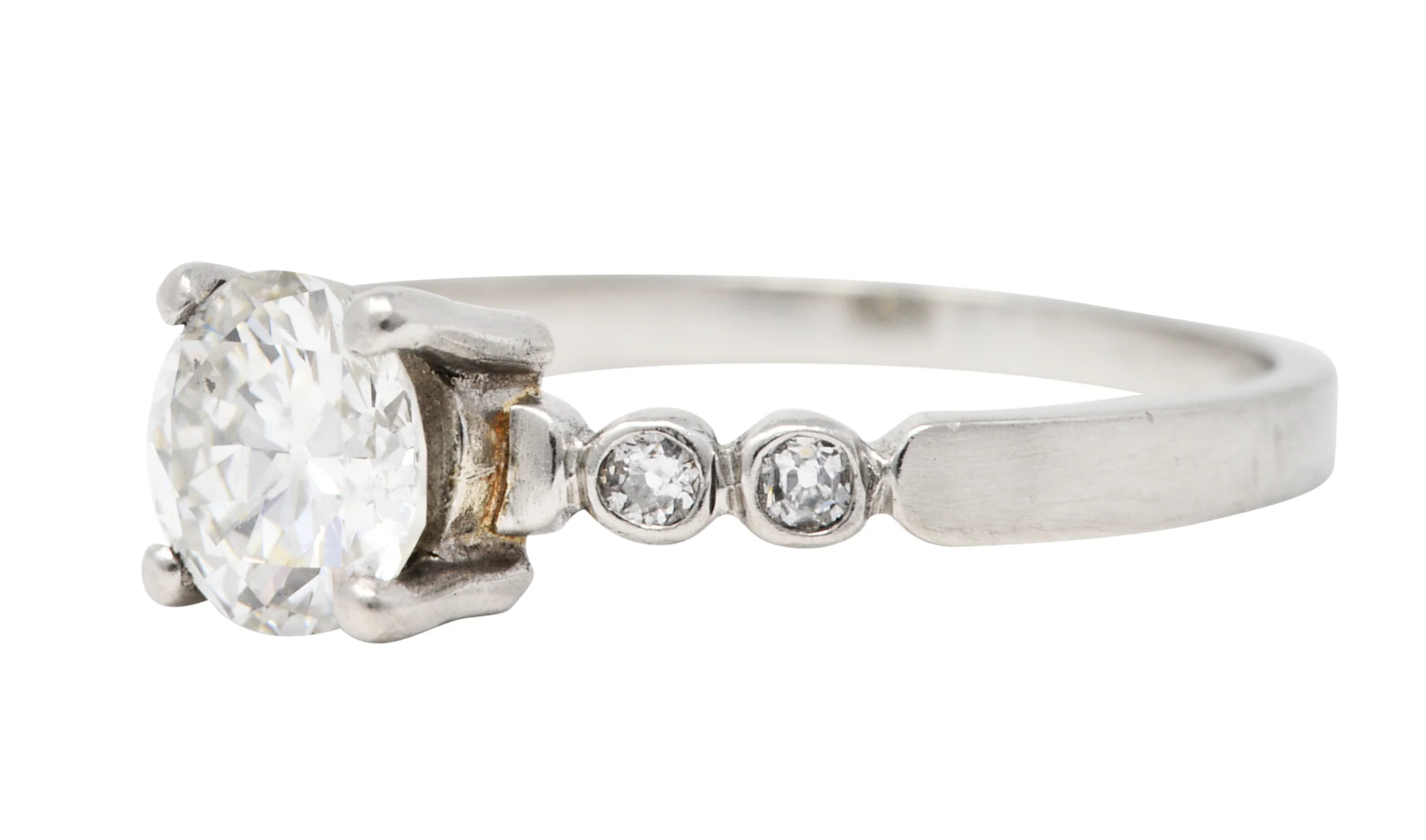 Late Art Deco 0.82 CTW Diamond Platinum Engagement Ring - Image 6