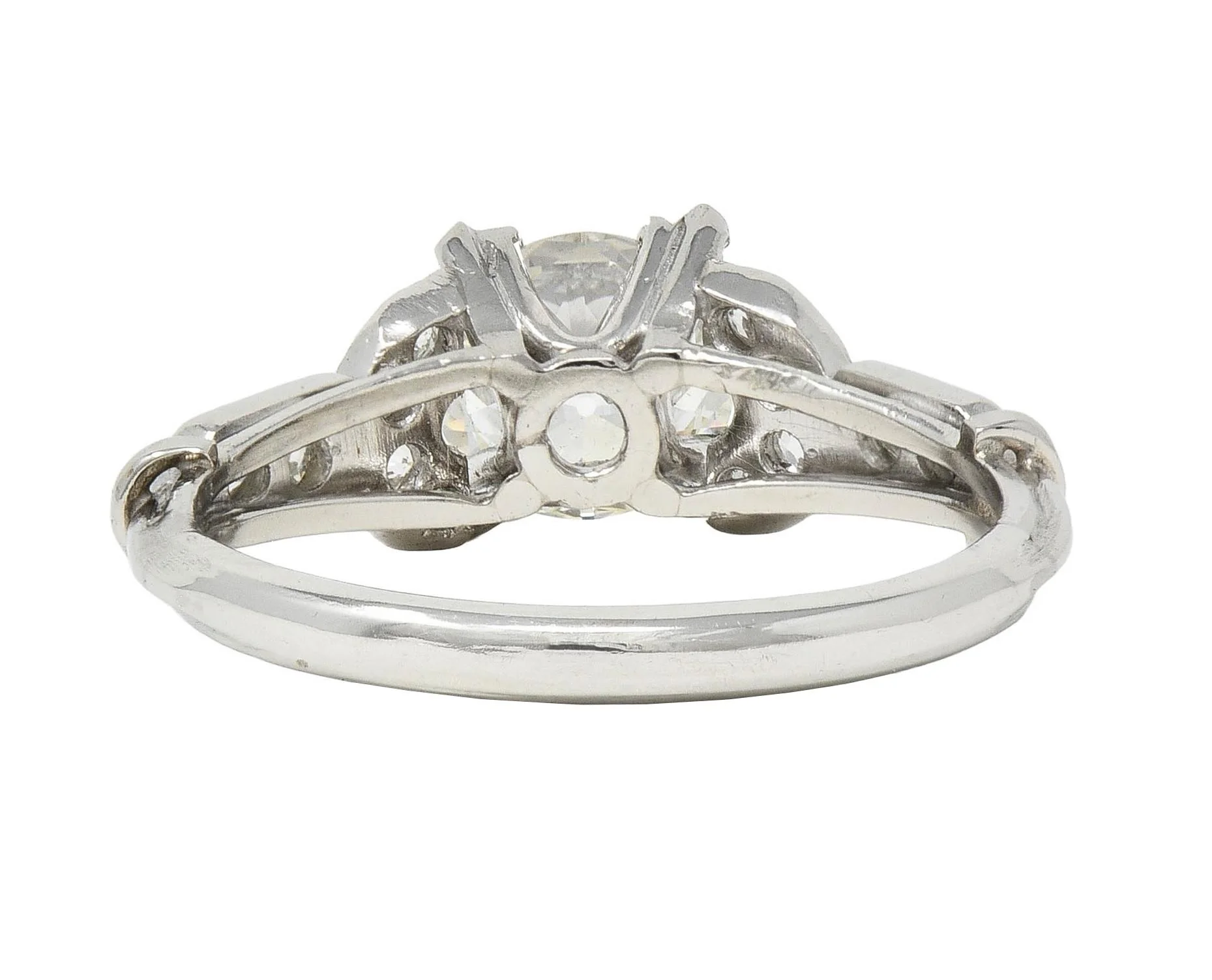 Late Art Deco 1.39 CTW Diamond Platinum Vintage Engagement Ring GIA - Image 4