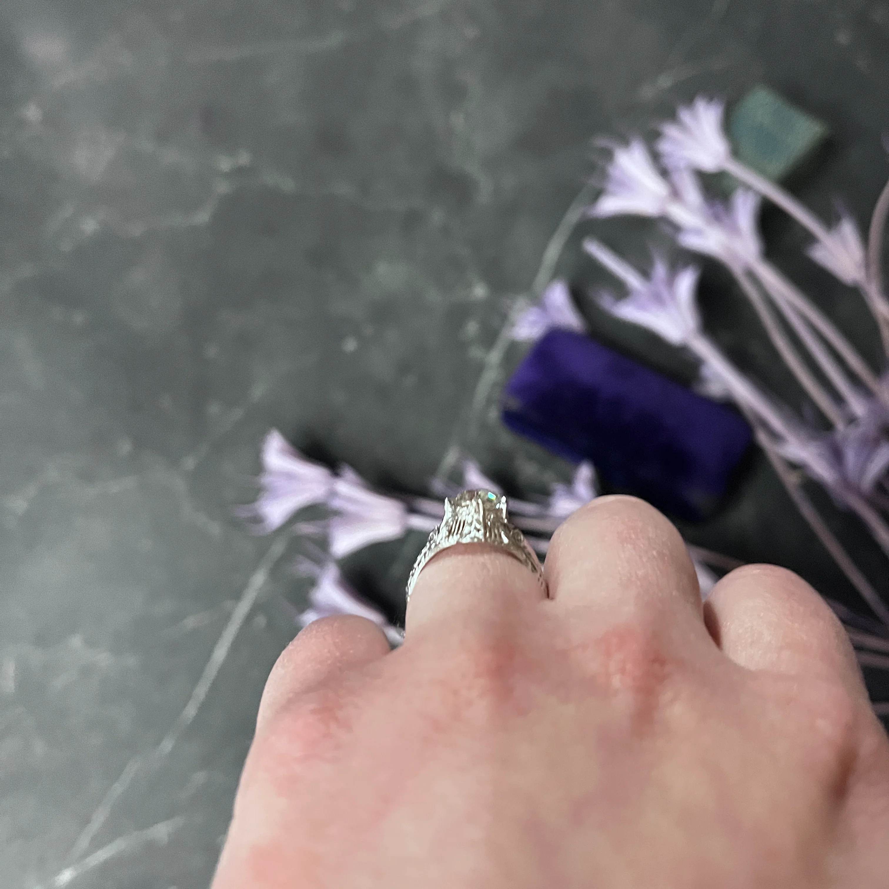 Late Edwardian 1.25 CTW Old European Cut Diamond Platinum Engagement Ring GIA - Image 16