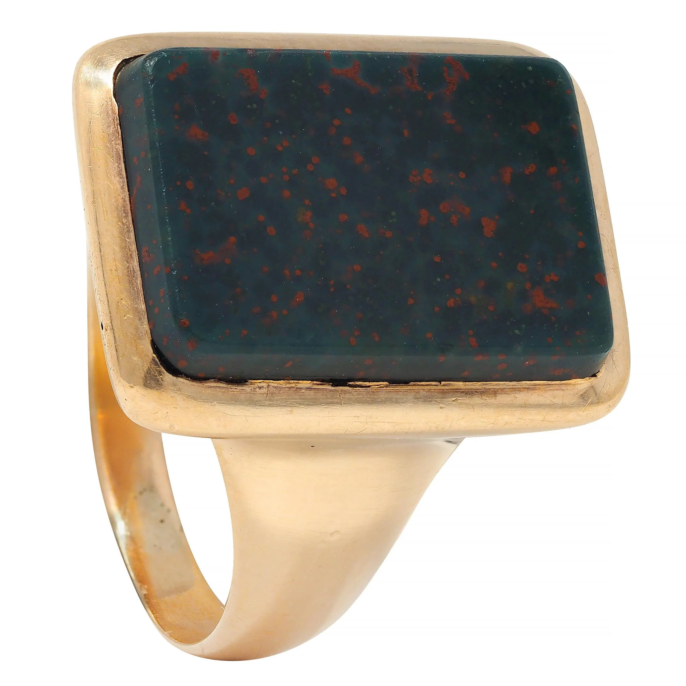 Late Victorian Bloodstone 14 Karat Yellow Gold Antique Unisex Signet Ring - Image 10