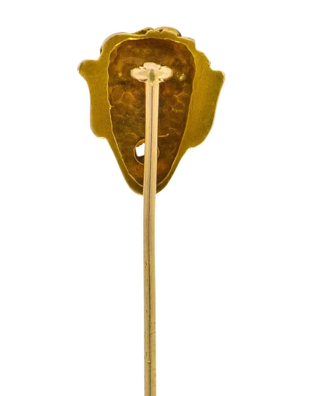 Late Victorian Diamond 10 Karat Gold Greek God Pan Stickpin - Image 3