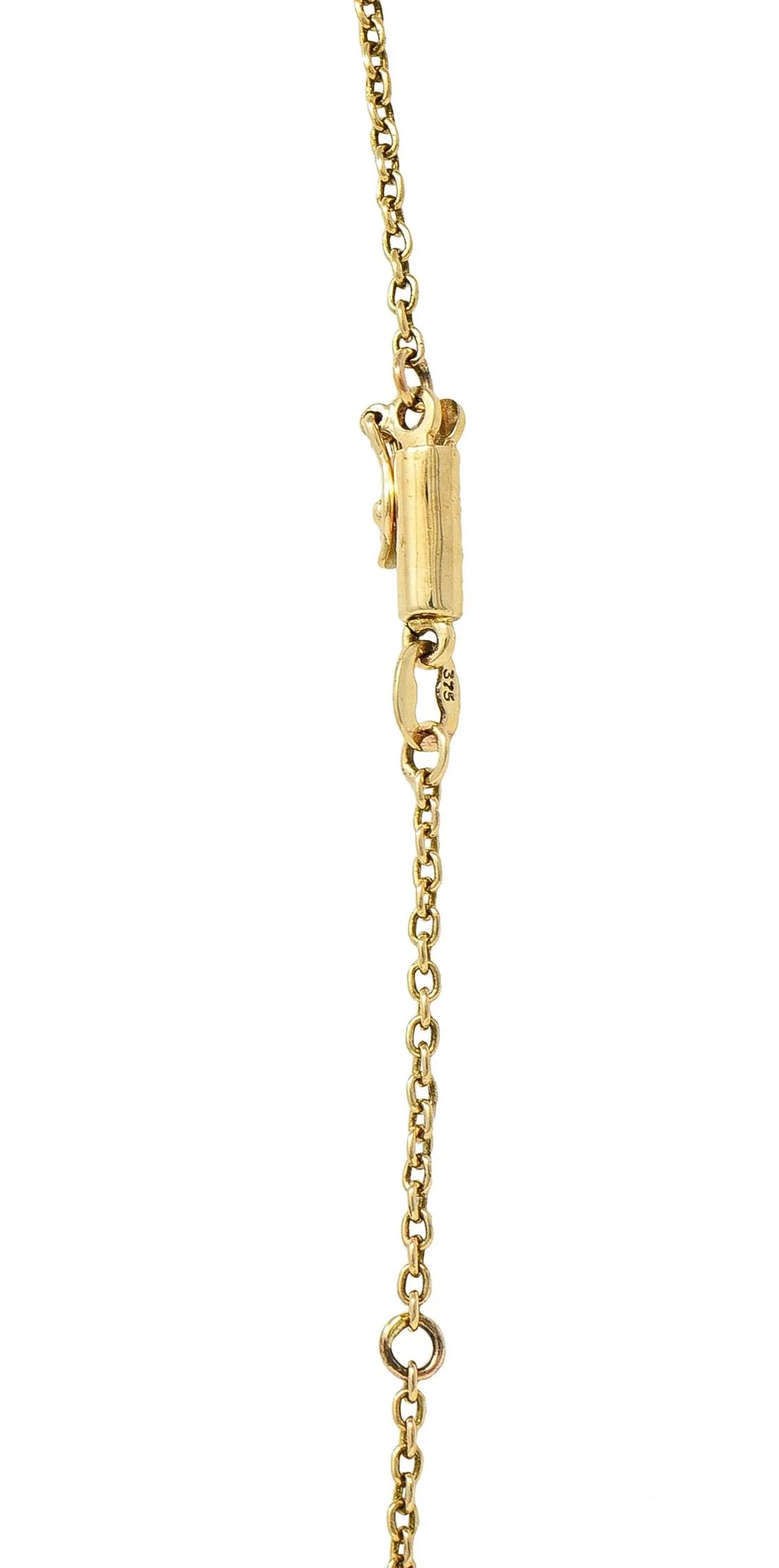 Late Victorian Sapphire 9 Karat Yellow Gold Antique Owl Pendant Necklace - Image 12