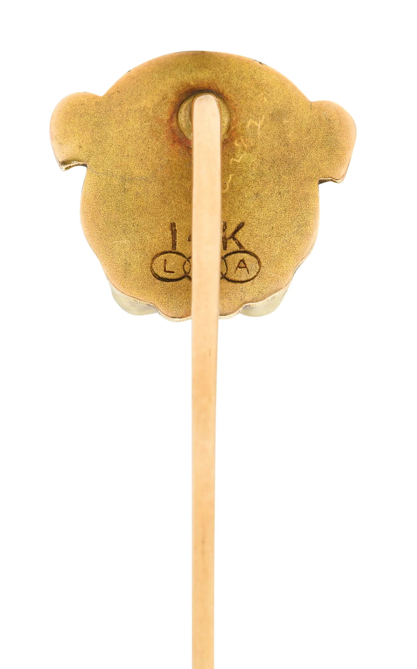 Link & Angell Diamond 14 Karat Gold Bulldog Stickpin - Image 3