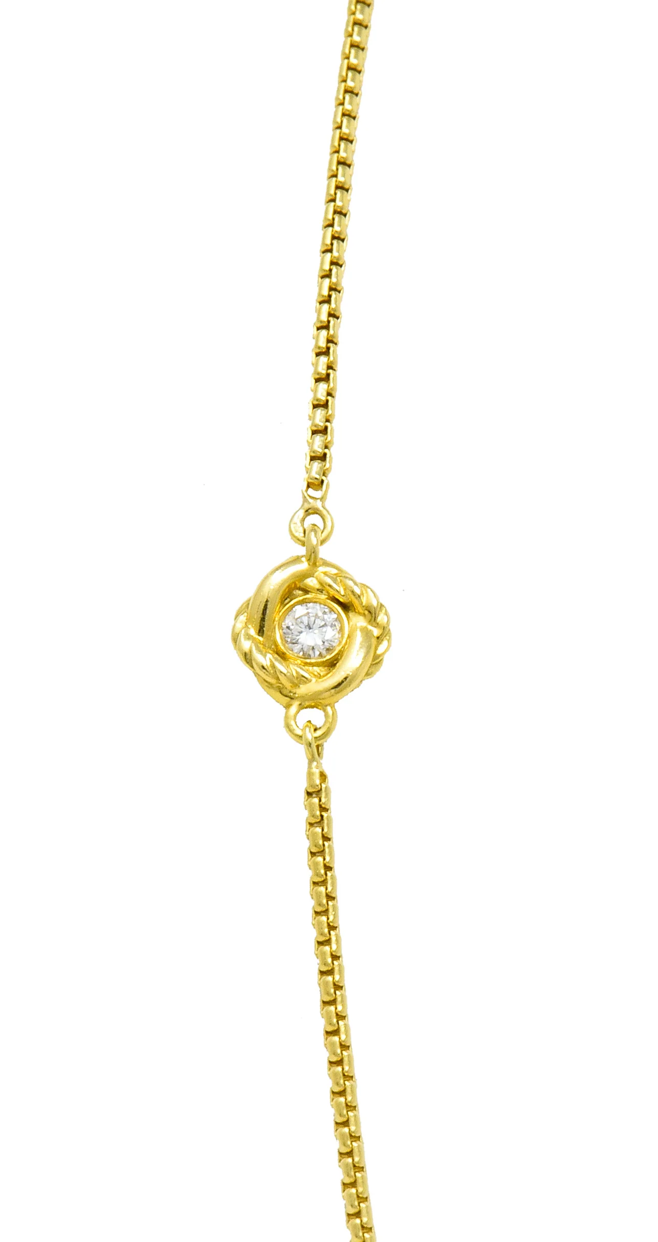 Long David Yurman Diamond 18 Karat Gold Crossover Circle Station Necklace - Image 6