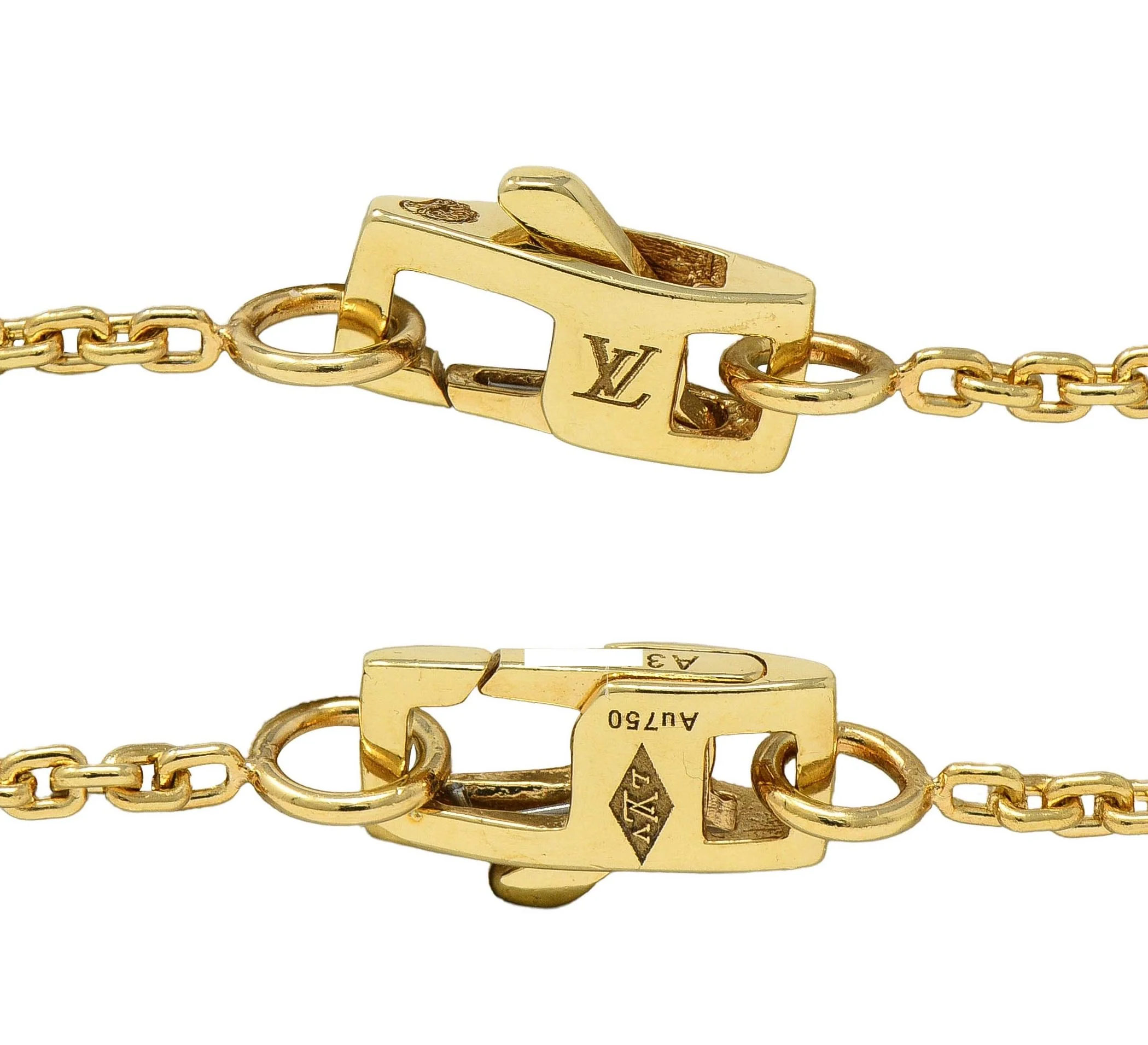 Louis Vuitton French Diamond 18 Karat Two-Tone Gold Monogram Idylle Blossom Sautoir Station Necklace - Image 6