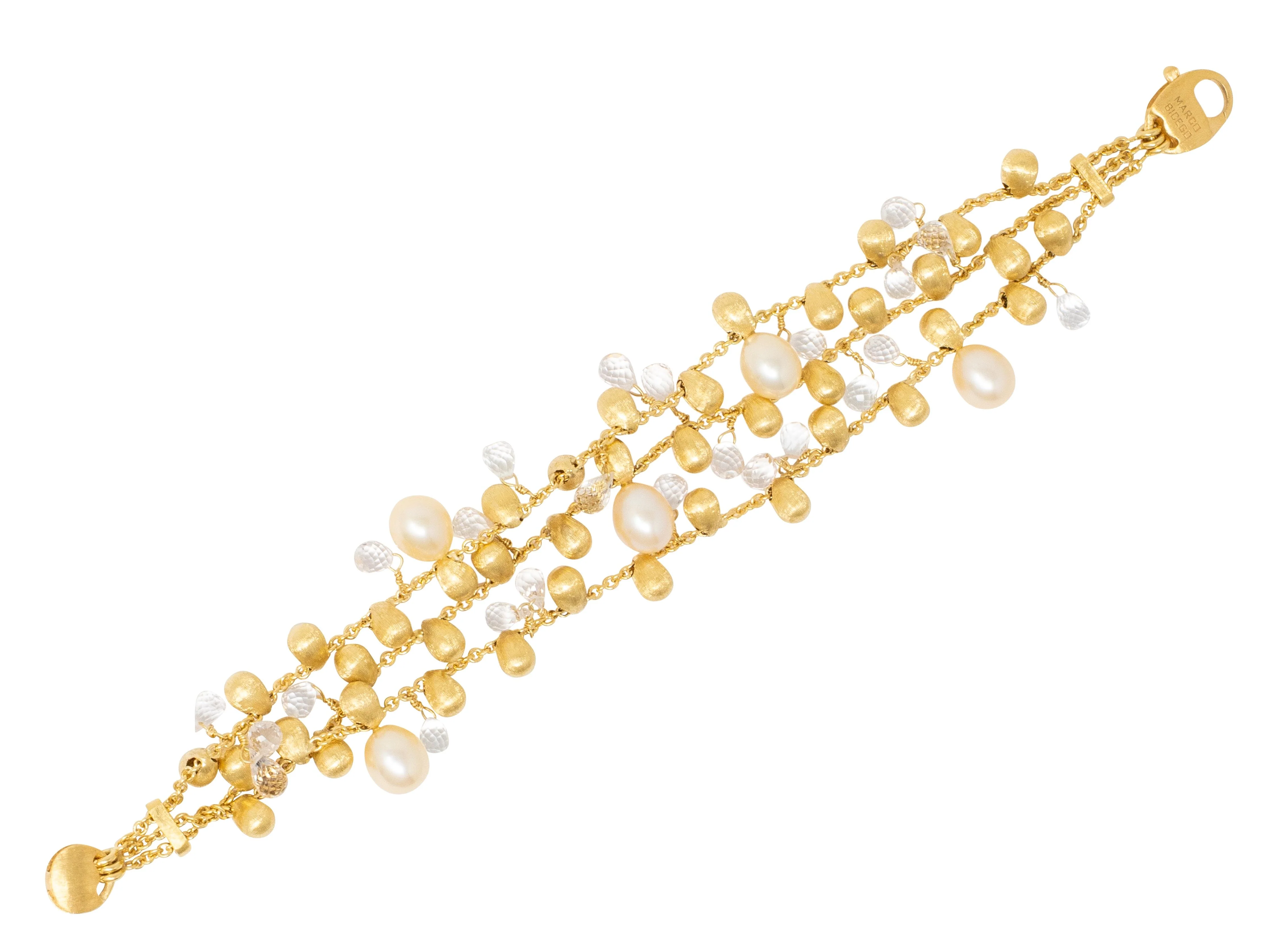 Marco Bicego 18 Karat Yellow Gold Pearl Quartz Multi-Strand Bracelet - Image 4