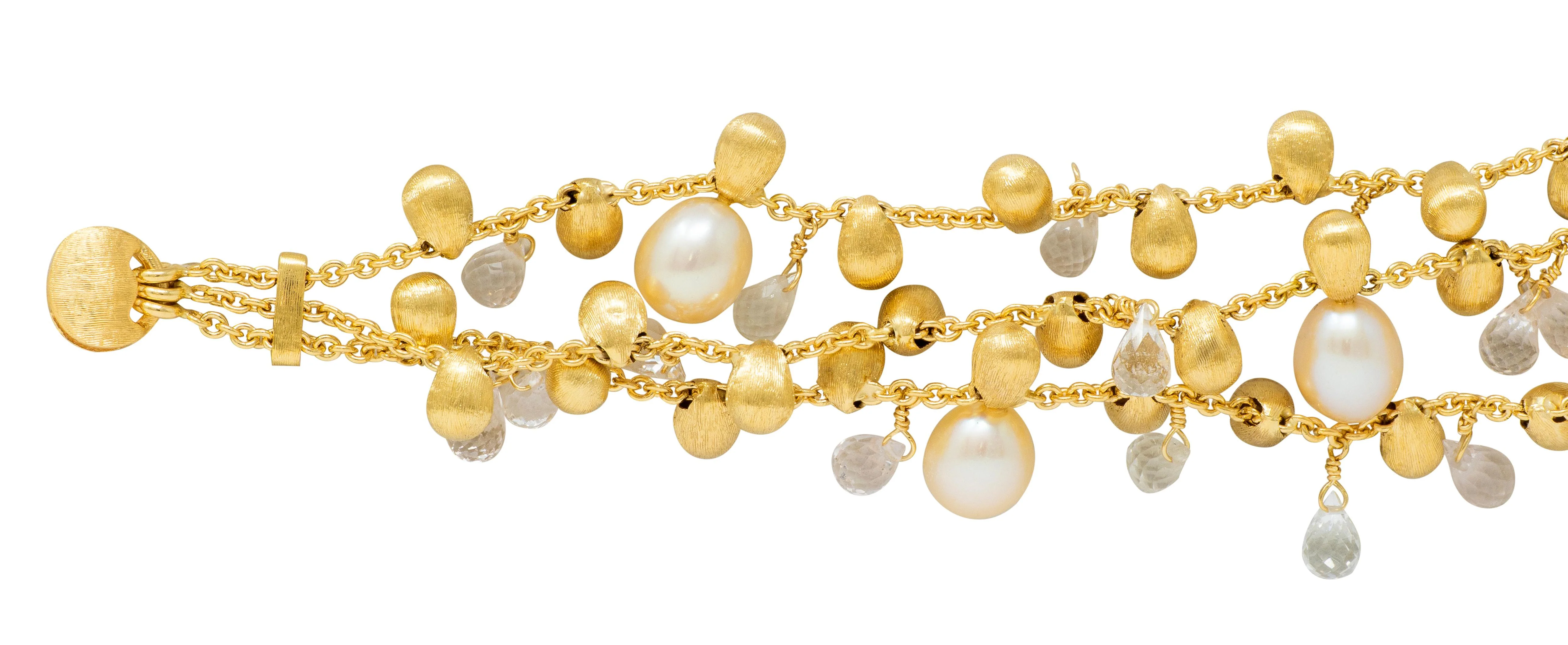 Marco Bicego 18 Karat Yellow Gold Pearl Quartz Multi-Strand Bracelet - Image 5