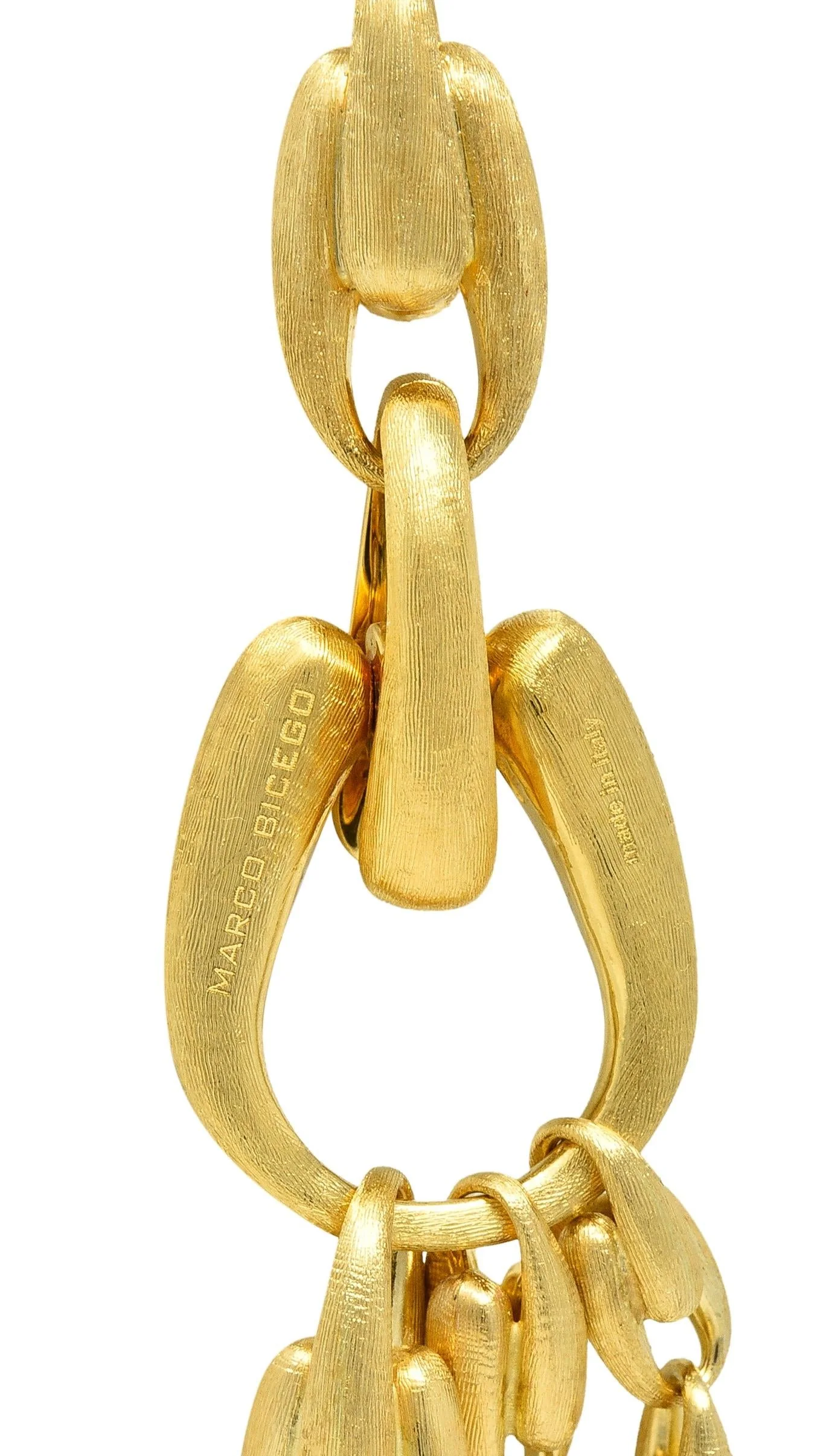 Marco Bicego Brushed 18 Karat Yellow Gold Multi-Strand U Link Lucia Necklace - Image 11
