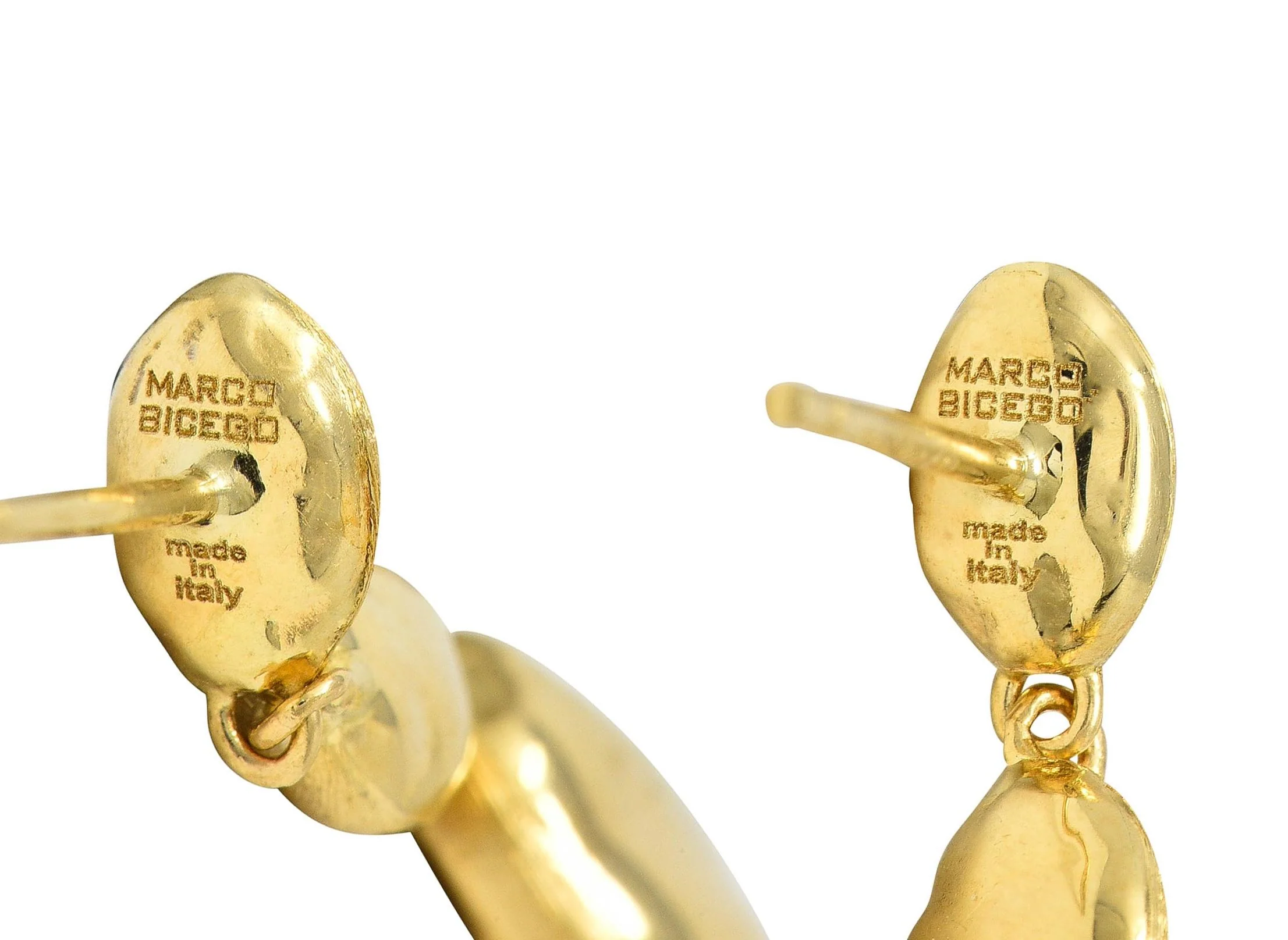 Marco Bicego Brushed 18 Karat Yellow Gold Siviglia Drop Earrings - Image 5