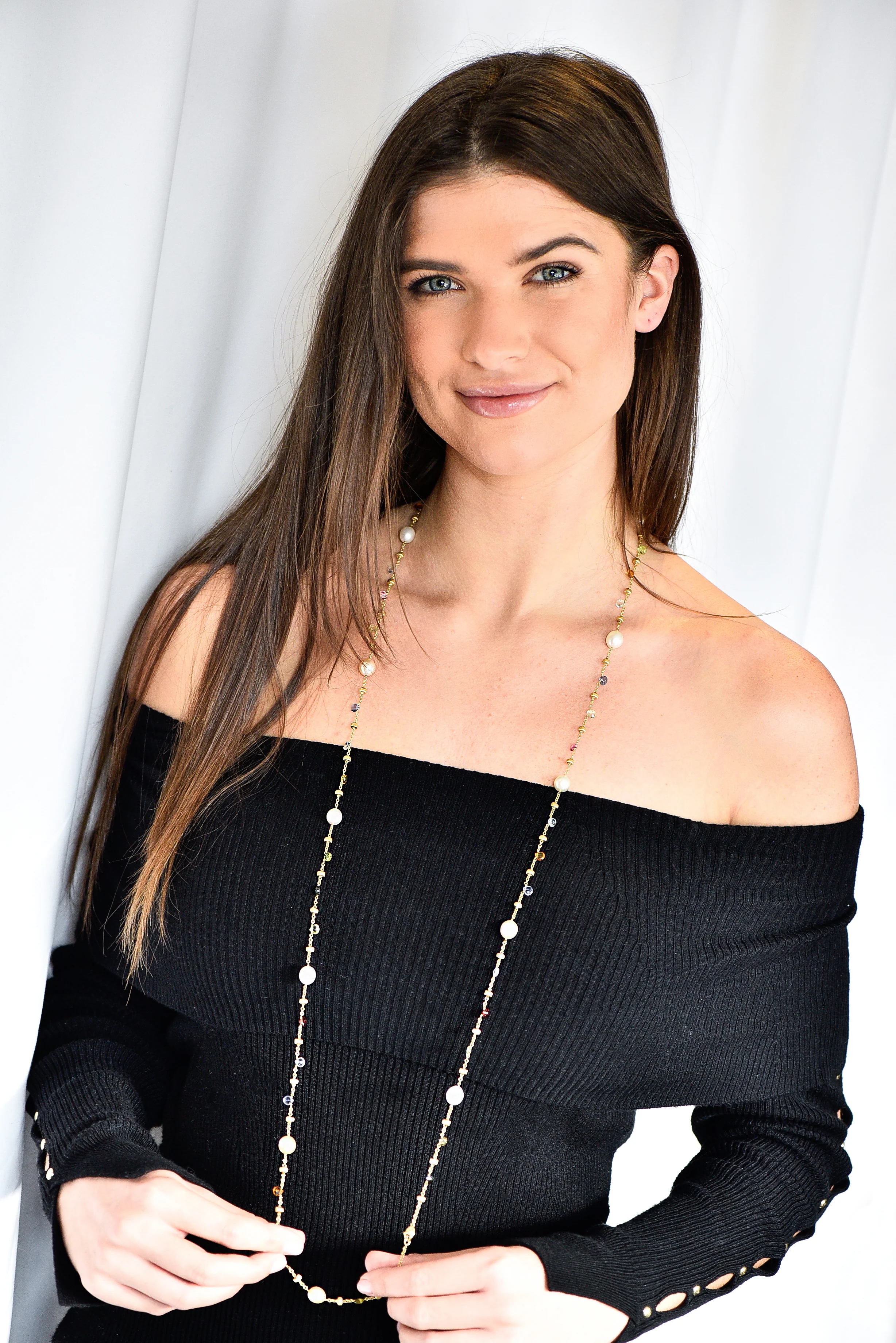 Marco Bicego Contemporary Cultured Pearl Citrine Topaz Multi Gemstone 18 Karat Yellow Gold 46 IN Long Gemstone Confetti Necklace - Image 11