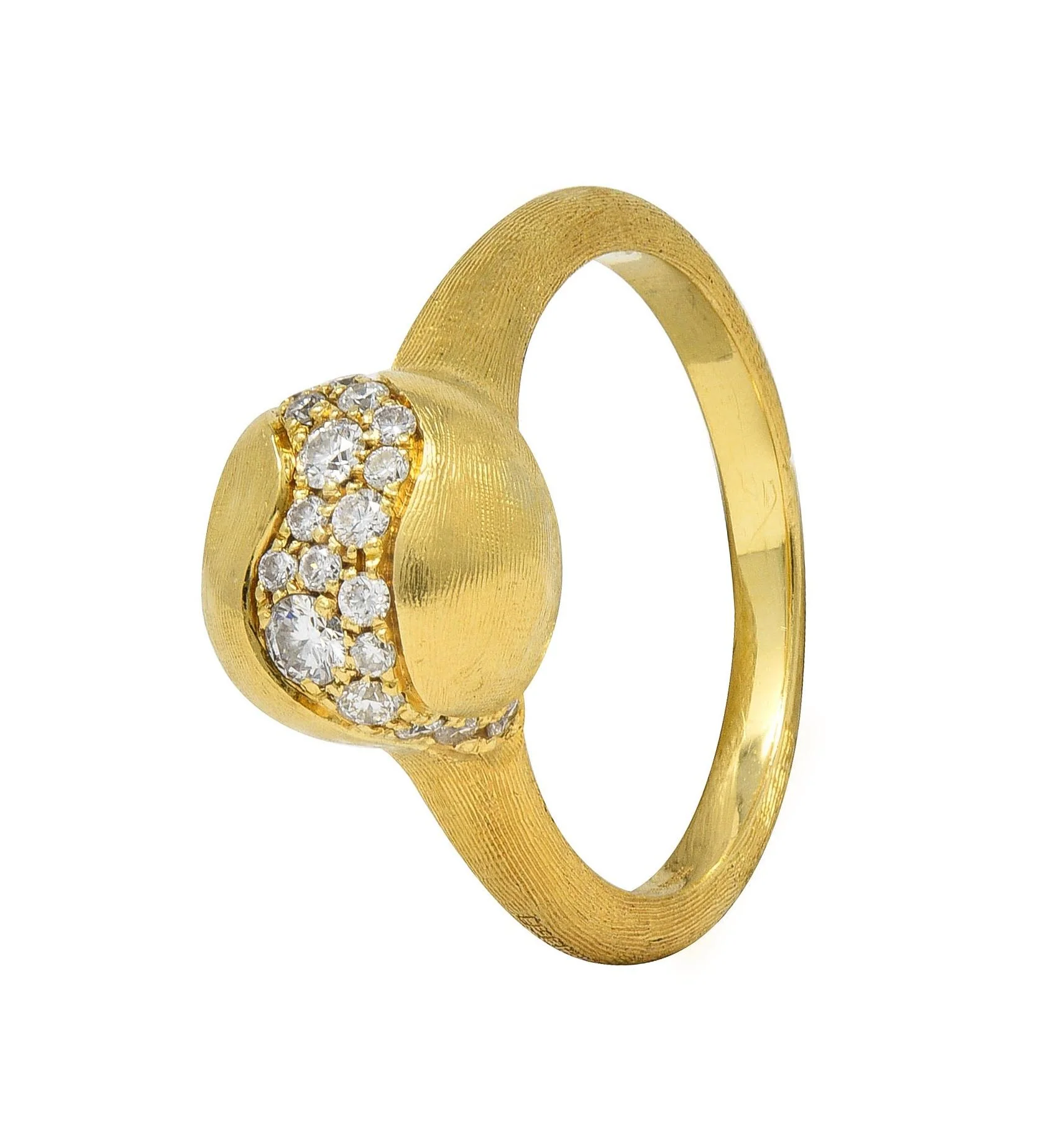 Marco Bicego Contemporary Diamond 18 Karat Yellow Gold Textured Africa Constellation Bauble Ring - Image 9