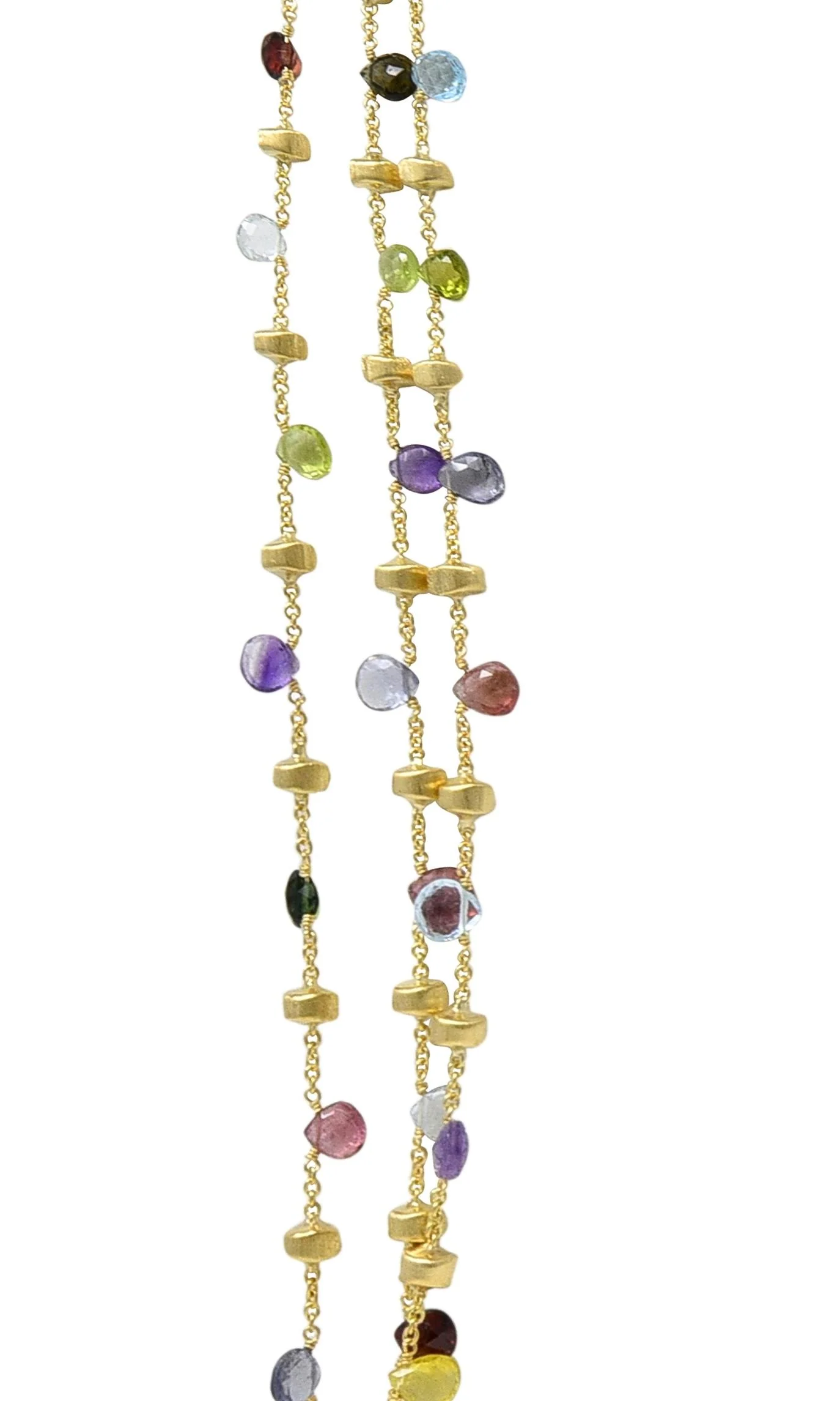 Marco Bicego Contemporary Multi-Gem Topaz Citrine 18 Karat Yellow Gold Paradise Multi-Strand Necklace - Image 6