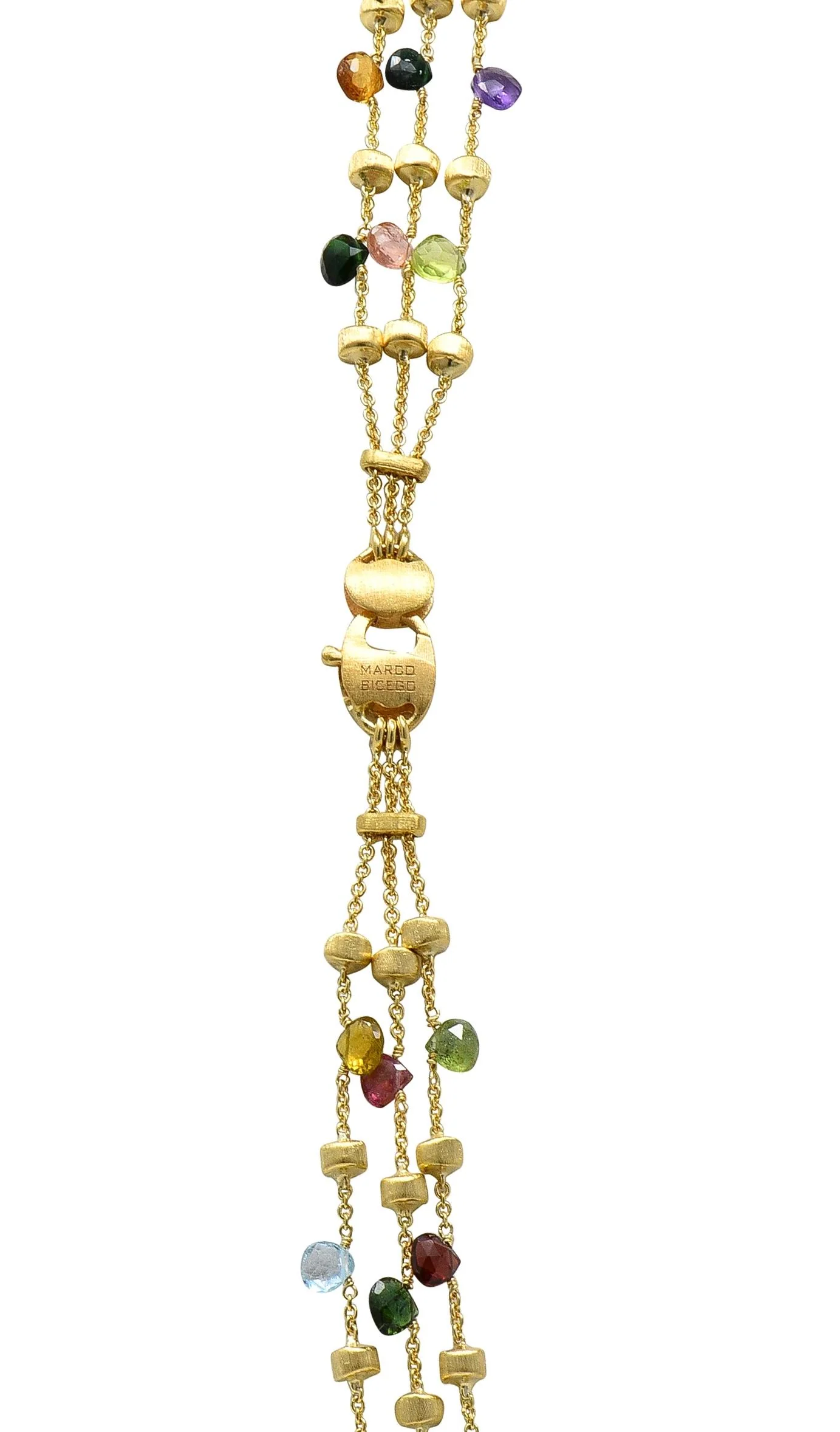Marco Bicego Contemporary Multi-Gem Topaz Citrine 18 Karat Yellow Gold Paradise Multi-Strand Necklace - Image 7