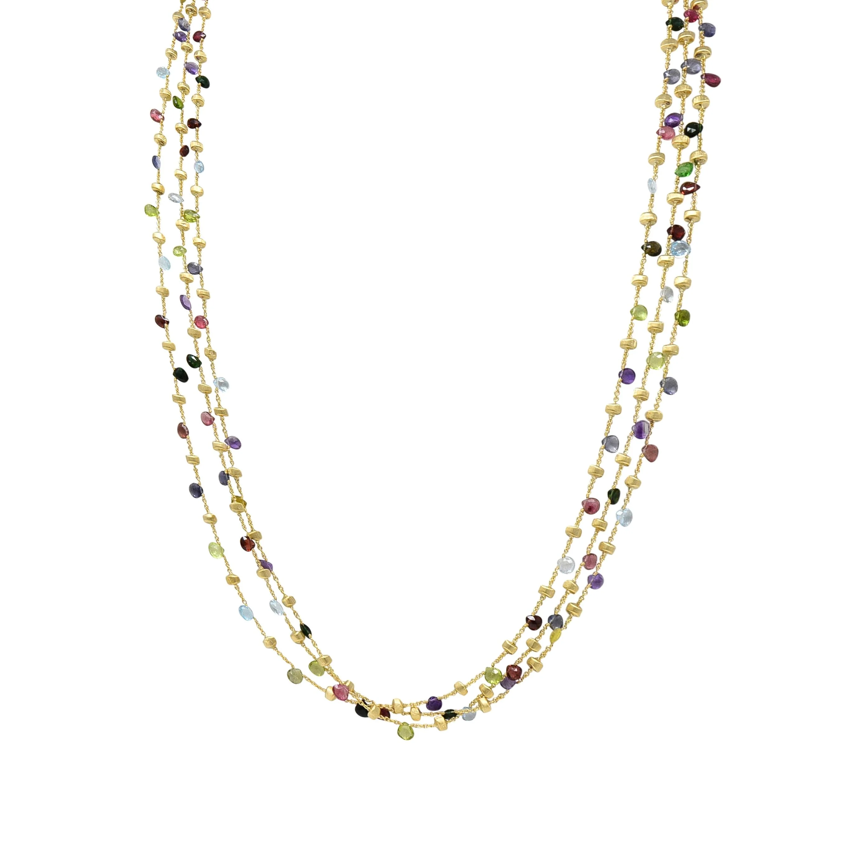 Marco Bicego Contemporary Multi-Gem Topaz Citrine 18 Karat Yellow Gold Paradise Multi-Strand Necklace - Image 9