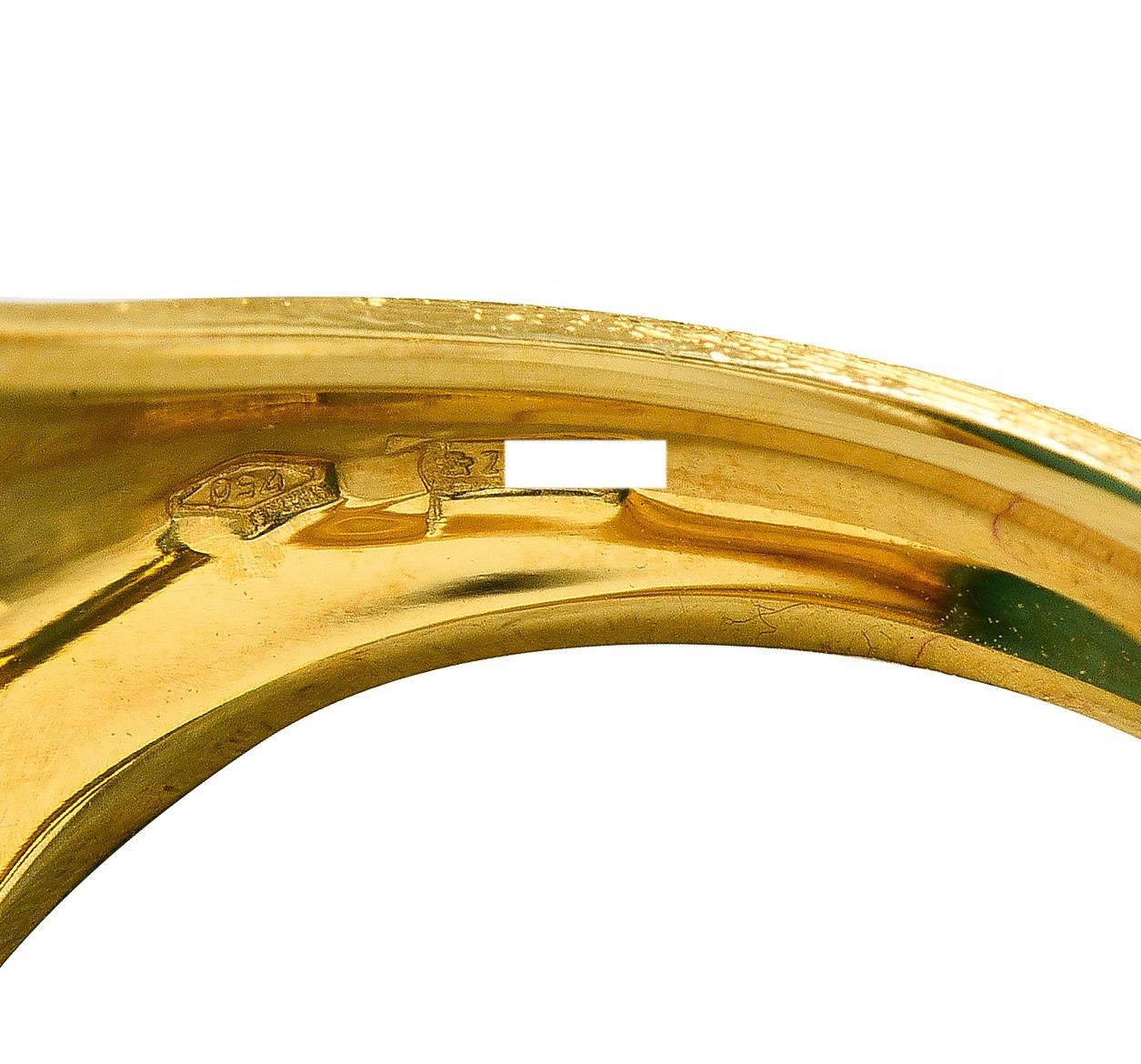 Marco Bicego Contemporary Turquoise 18 Karat Yellow Gold Lunaria Bezel Ring - Image 7
