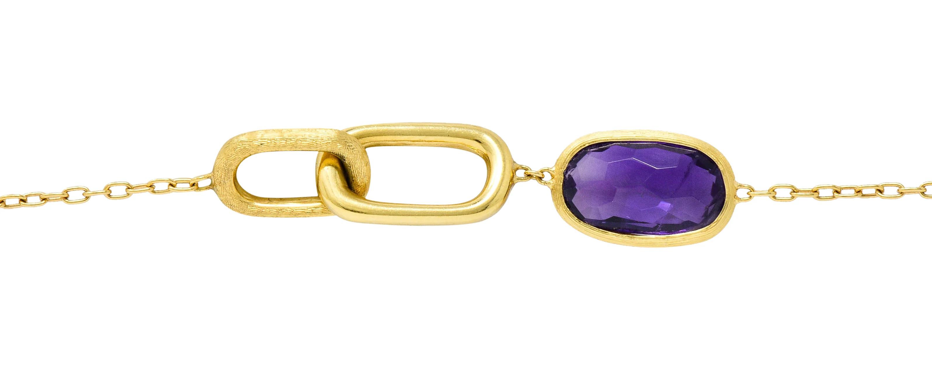 Marco Bicego Italian Multi-Gem 18 Karat Gold Murano Station Bracelet - Image 4