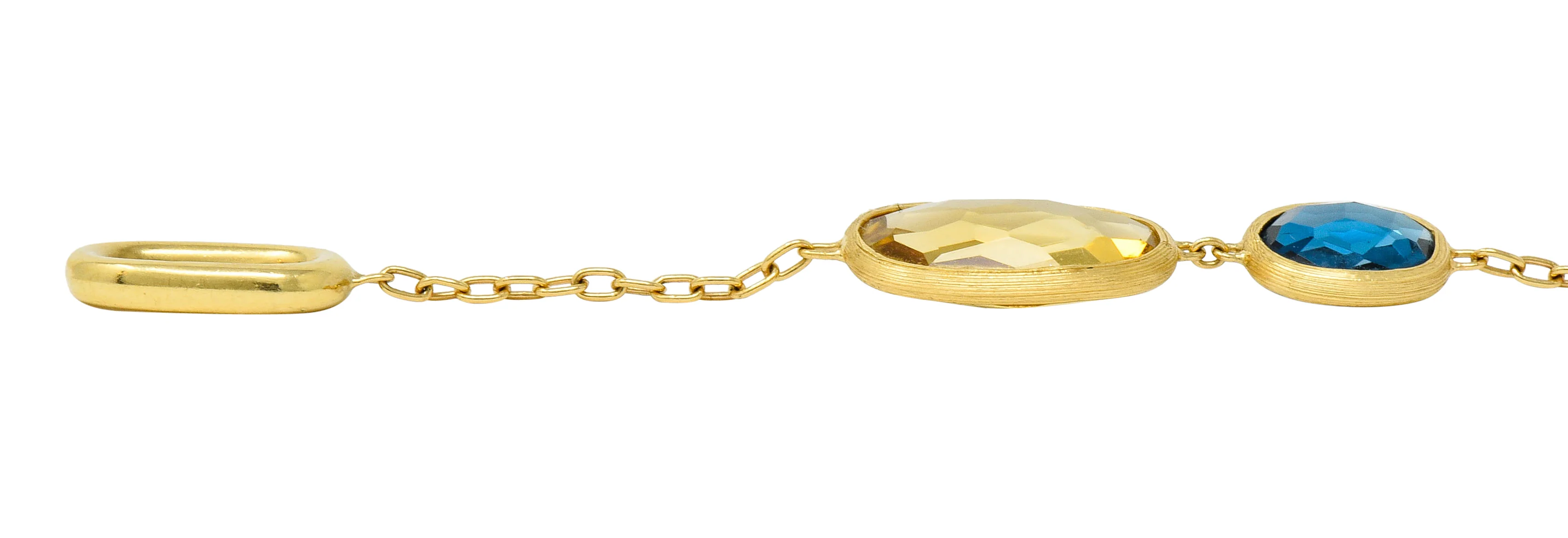 Marco Bicego Italian Multi-Gem 18 Karat Gold Murano Station Bracelet - Image 7