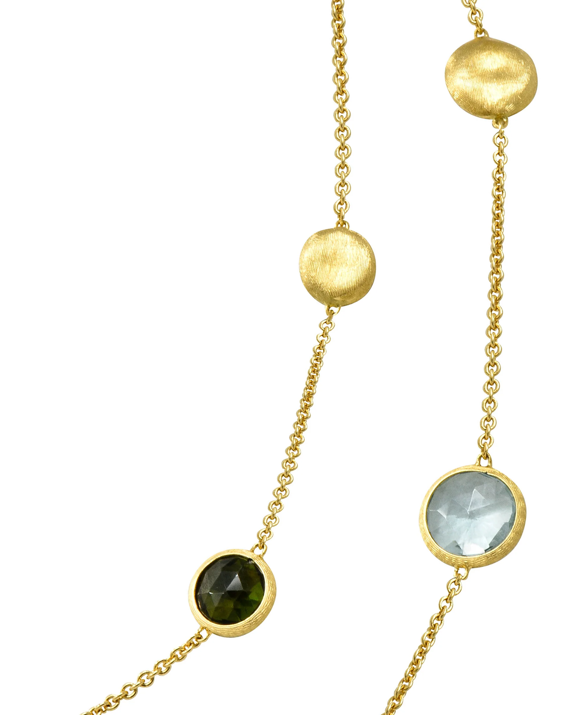 Marco Bicego Multi-Gem 18 Karat Gold Long Chain Confetti Necklace - Image 10