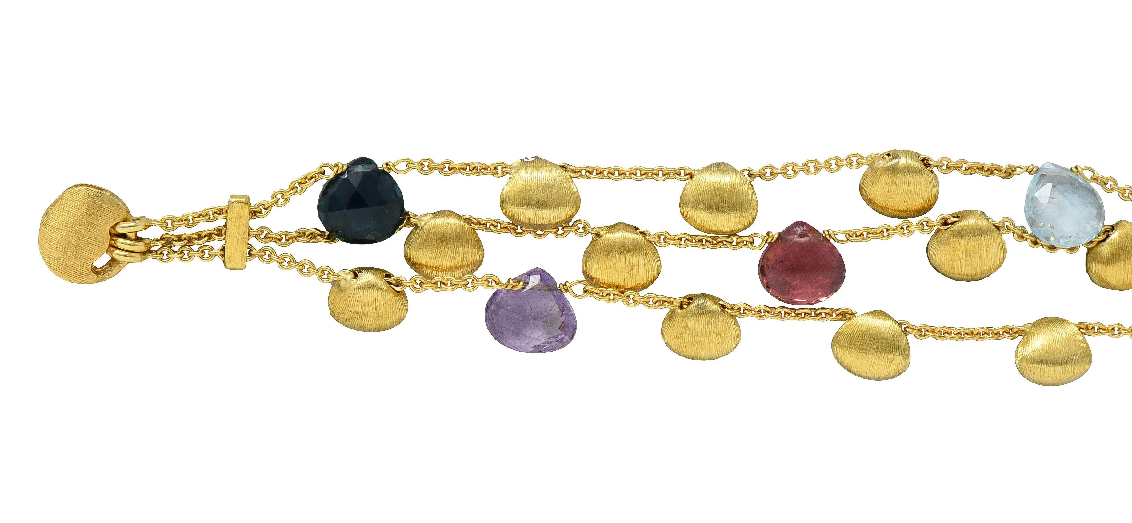 Marco Bicego Multi-Gem 18 Karat Yellow Gold Paradise Multi-Strand Bracelet - Image 2