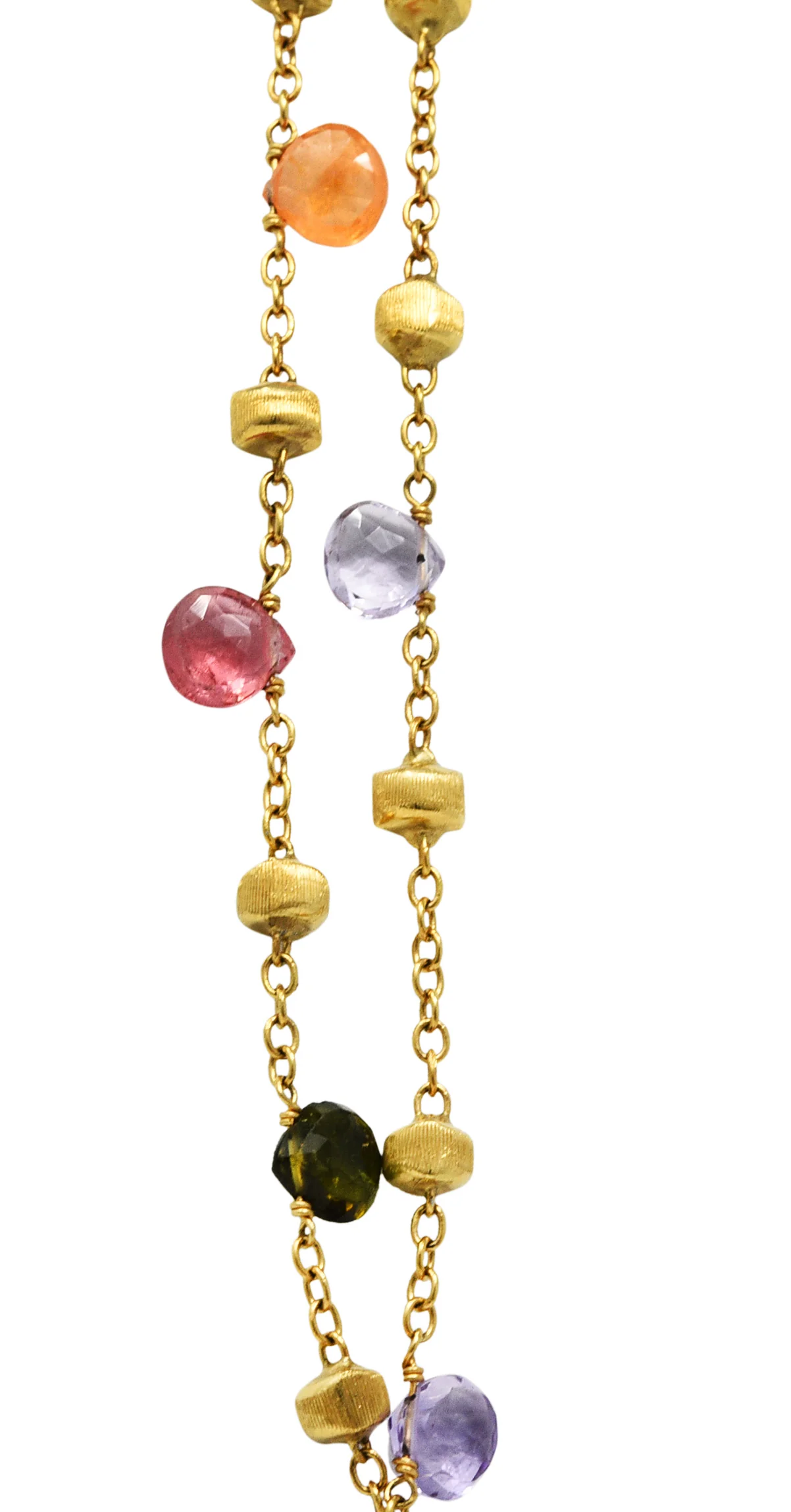 Marco Bicego Multi-Gem Topaz Amethyst 18 Karat Gold Confetti Swagged Necklace - Image 9