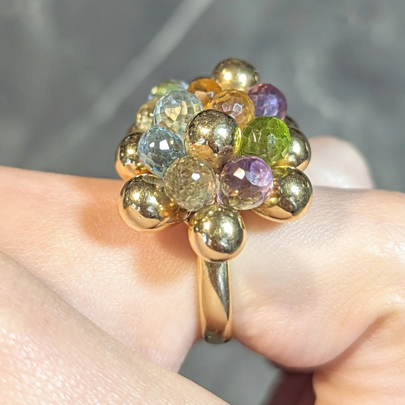 Marco Bicego Multi-Gem Topaz Citrine 18 Karat Yellow Gold Paradise Briolette Burst Ring - Image 15