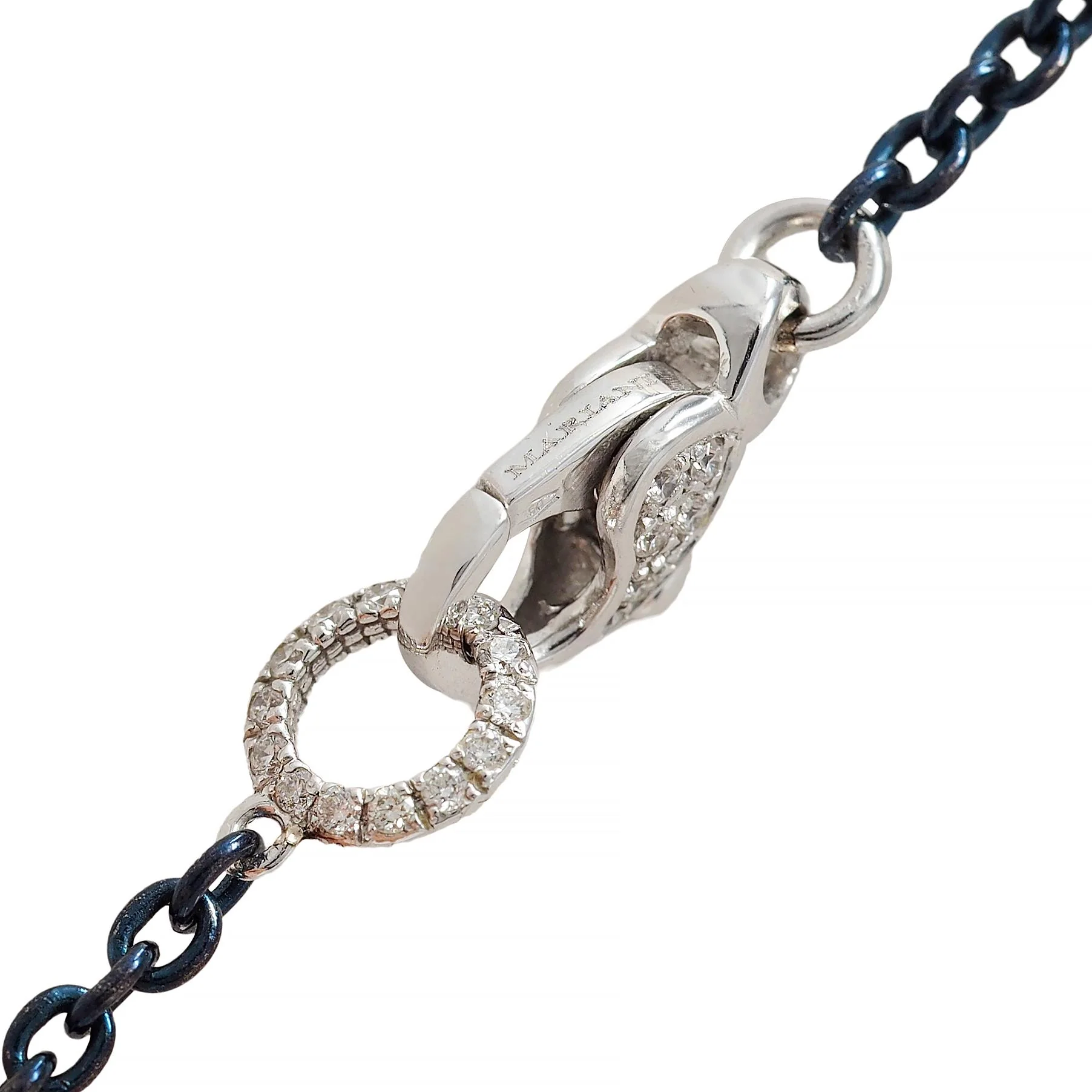 Mariani 7.25 CTW Sapphire Diamond 18 Karat White Gold Blue Rhodium PonPon Pendant Necklace - Image 11