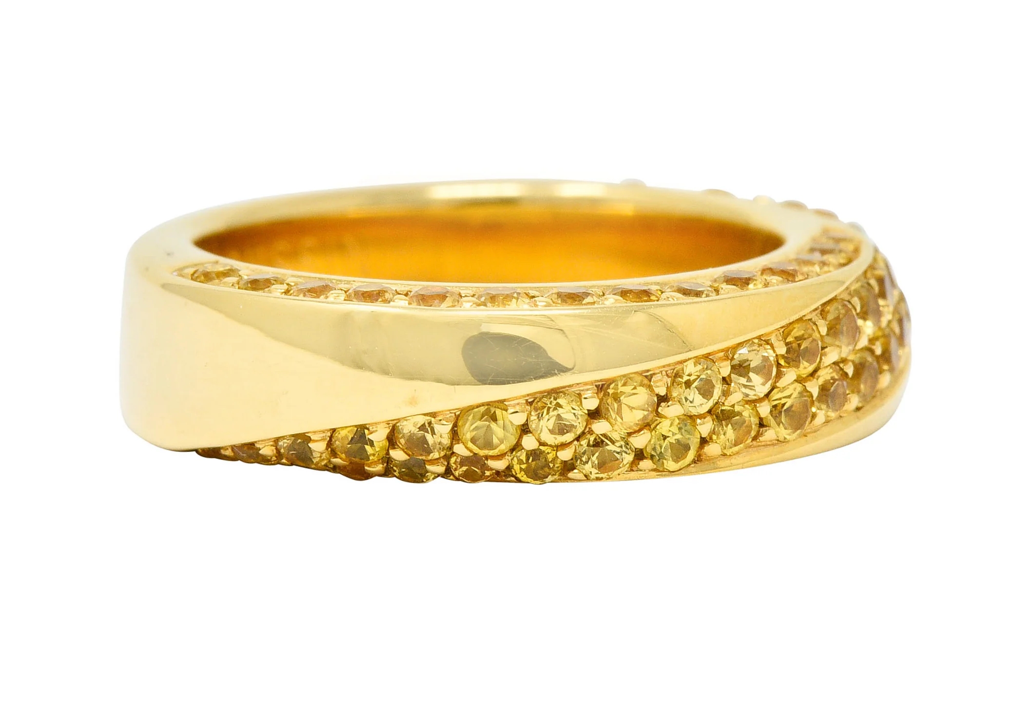 Mauboussin Paris 1.75 CTW Yellow Sapphire 18 Karat Gold Serpentine Band Ring - Image 2