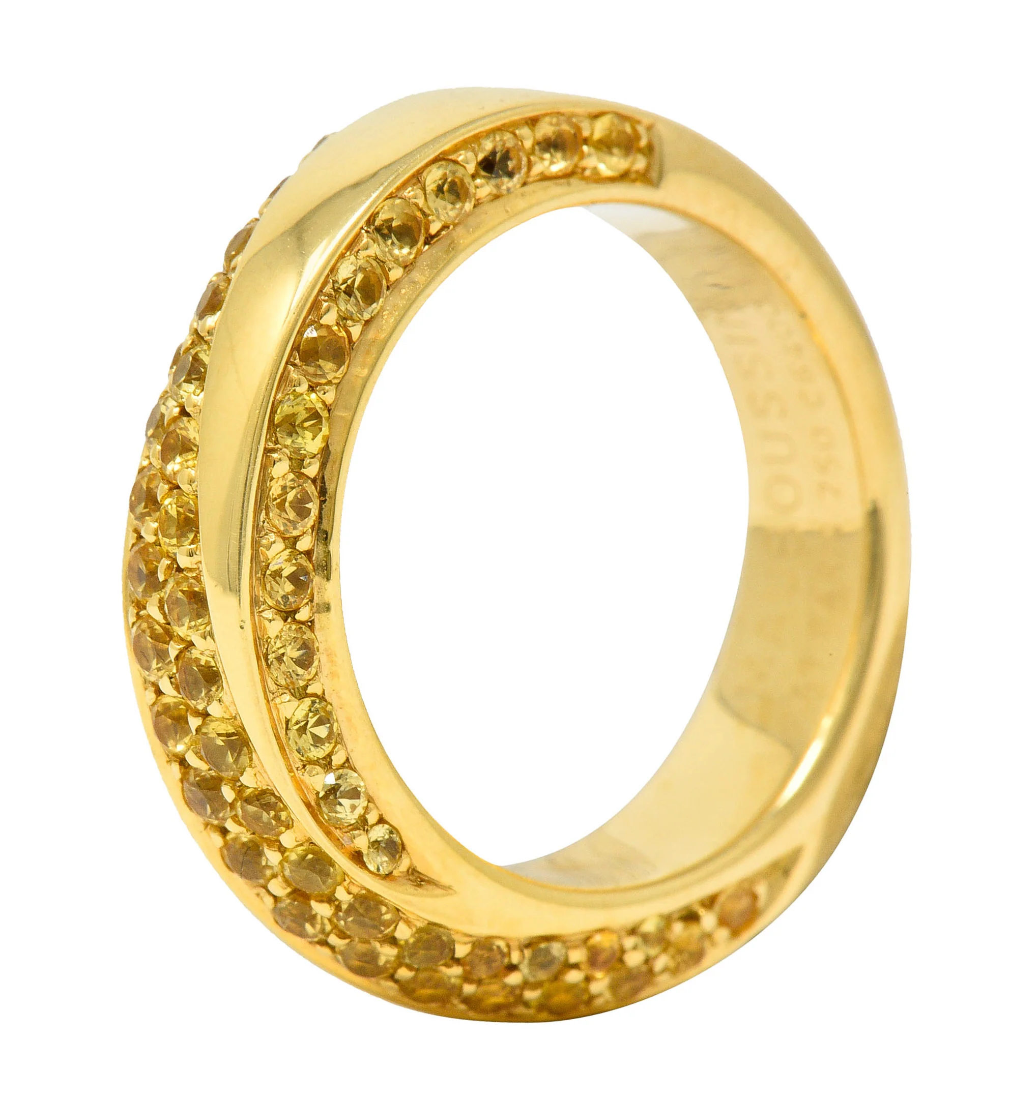 Mauboussin Paris 1.75 CTW Yellow Sapphire 18 Karat Gold Serpentine Band Ring - Image 8