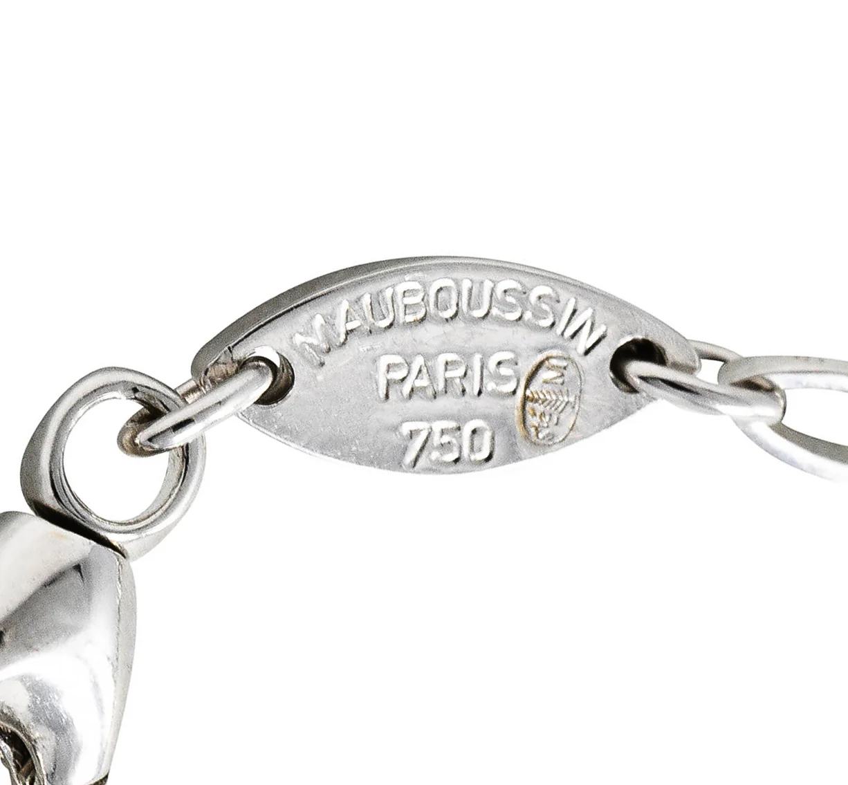 Mauboussin Paris 18 Karat White Gold Navette Chain Necklace - Image 5