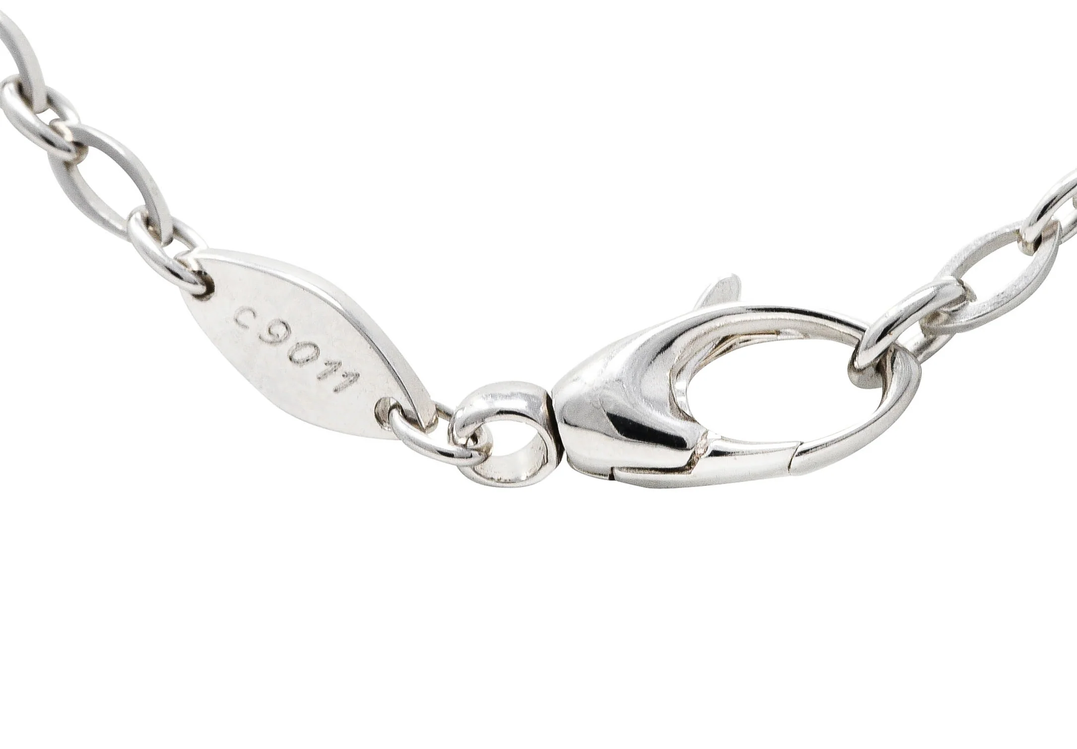Mauboussin Paris 18 Karat White Gold Navette Chain Necklace - Image 6