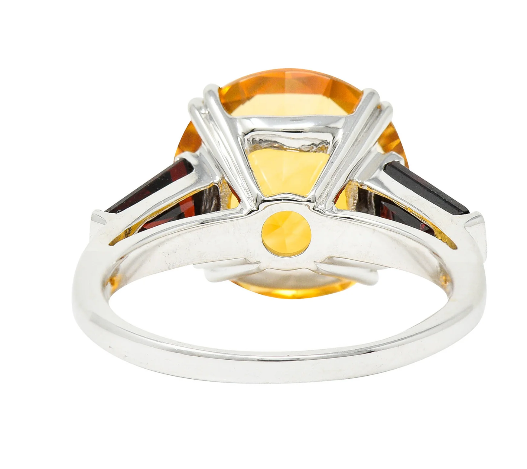 Mauboussin Paris Citrine Garnet 18 Karat White Gold Cocktail Ring - Image 6