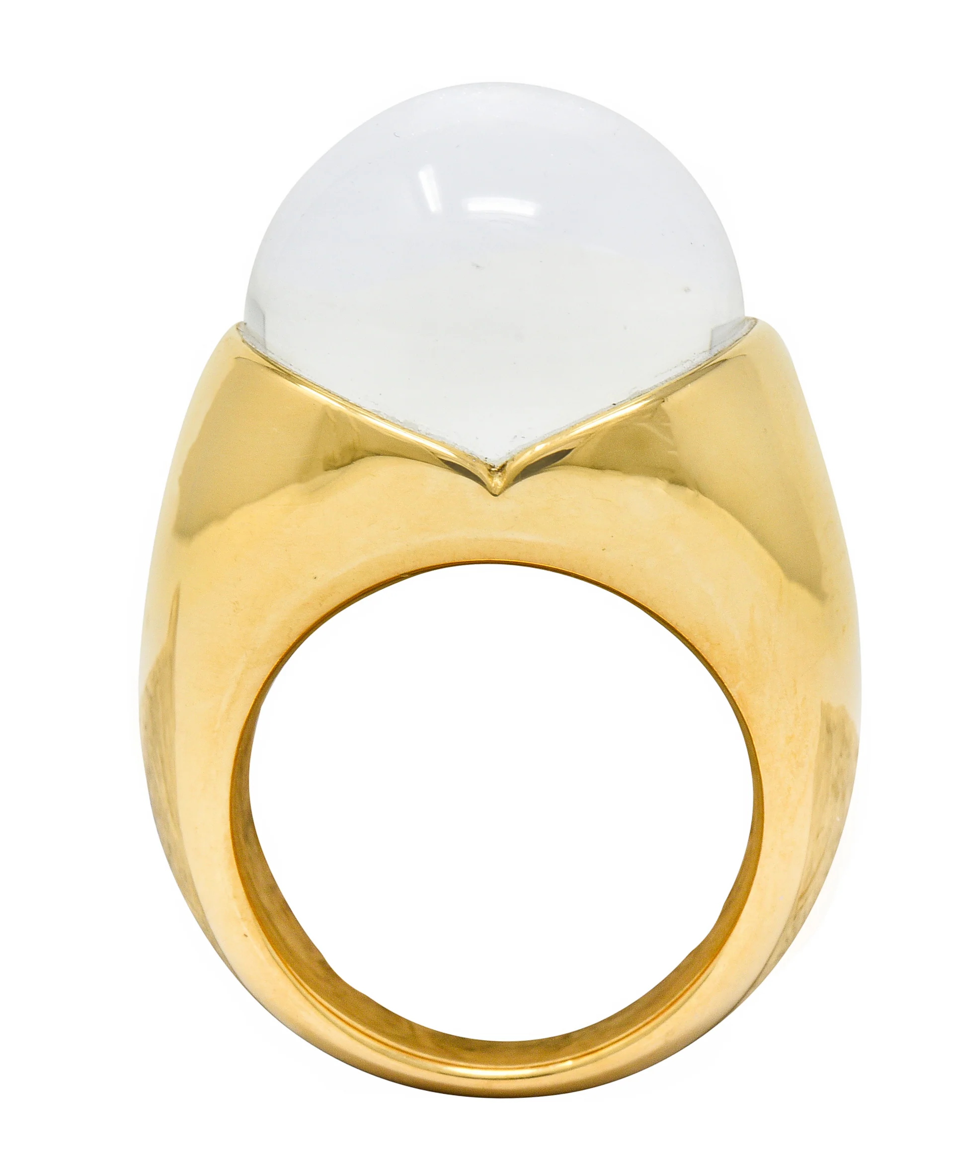 Mauboussin Paris Diamond Rock Crystal 18 Karat Gold Orb Ring - Image 10