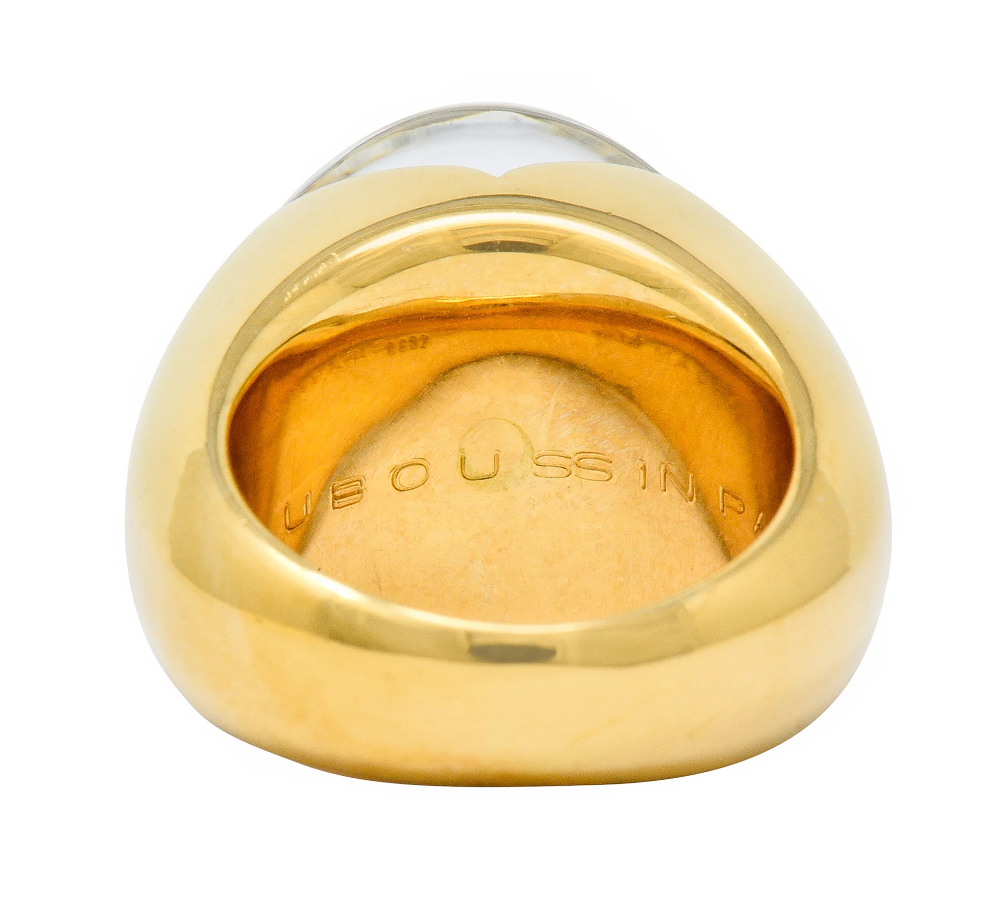 Mauboussin Paris Diamond Rock Crystal 18 Karat Gold Orb Ring - Image 4