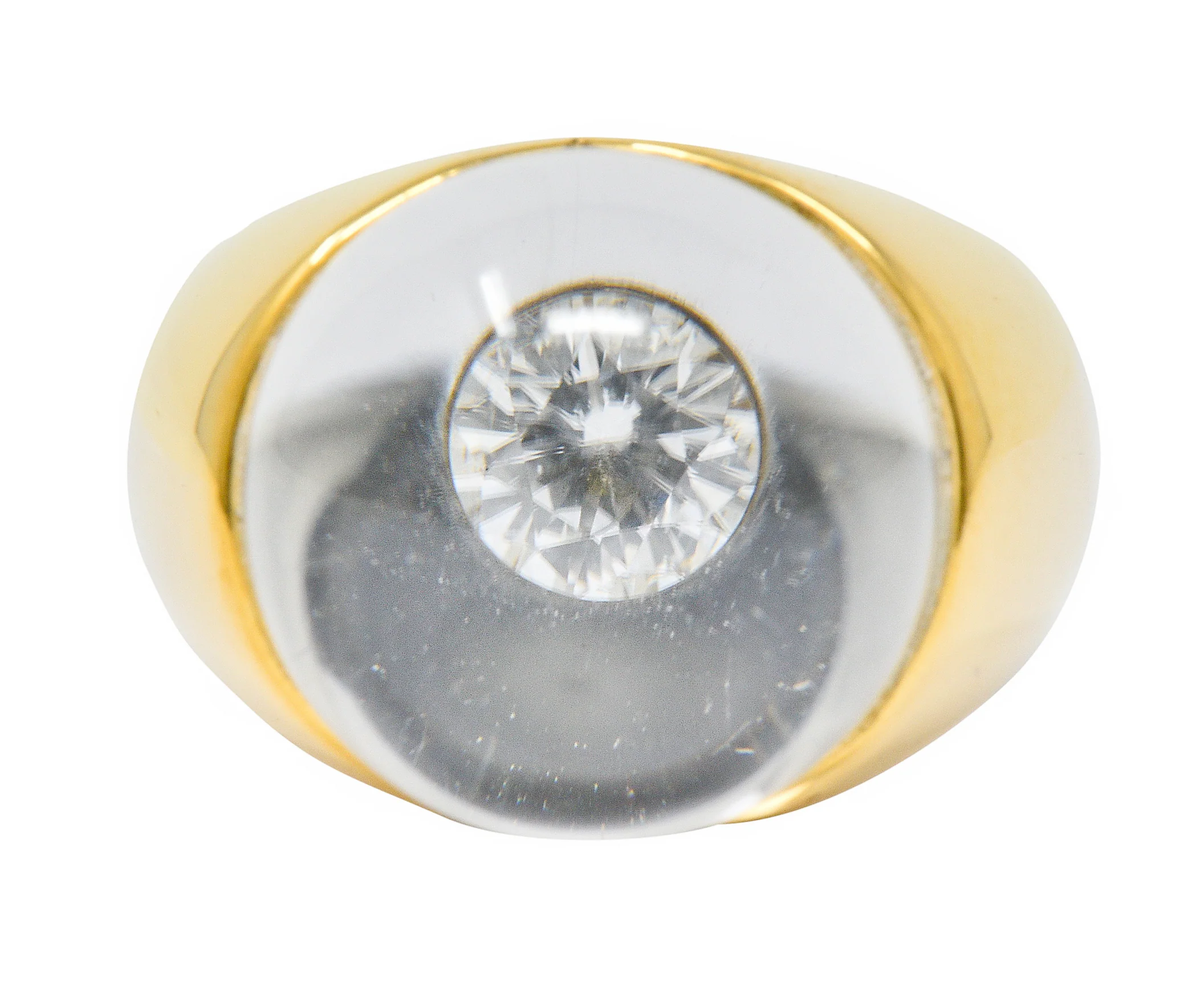 Mauboussin Paris Diamond Rock Crystal 18 Karat Gold Orb Ring - Image 8