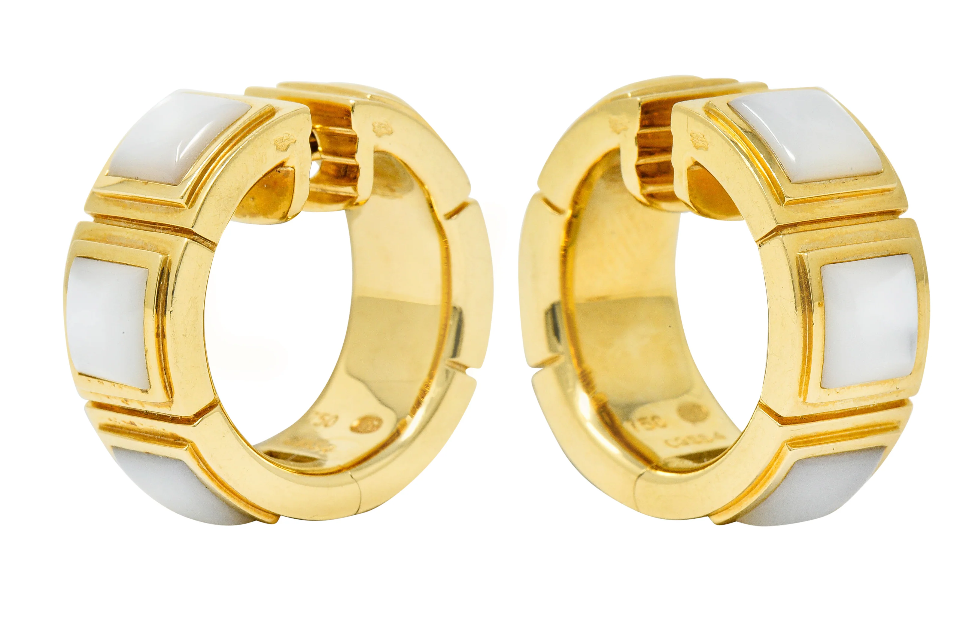 Mauboussin Paris Mother-Of-Pearl 18 Karat Gold 20 MM Huggie Earrings - Image 8
