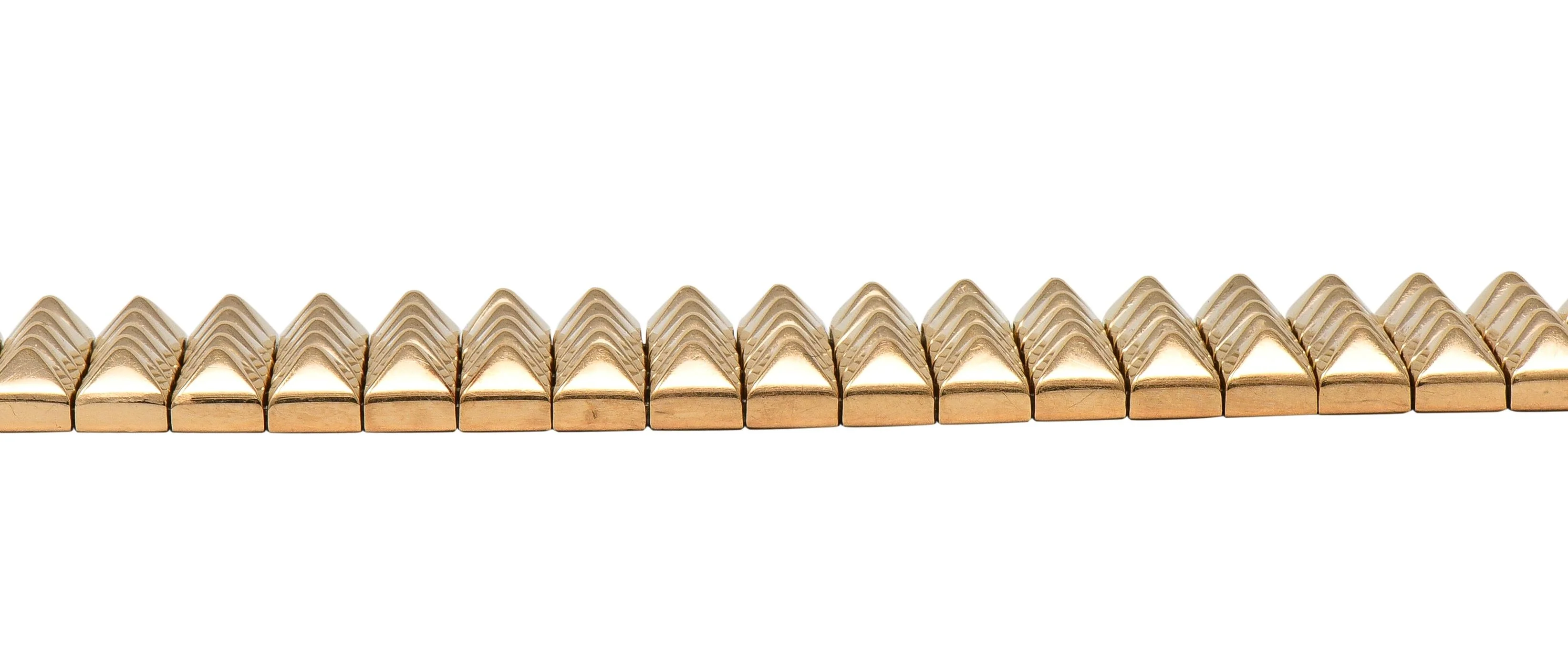 Mauboussin Paris Retro Diamond Platinum 18 Karat Rose Gold Vintage Mesh Buckle Bracelet - Image 7