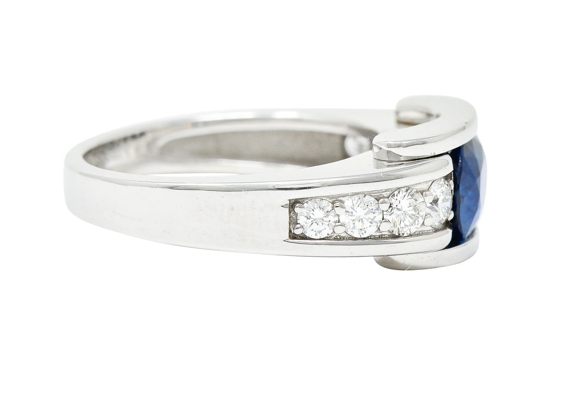 Mauboussin Paris Sapphire Diamond 18 Karat White Gold Alessandra Band Ring - Image 3